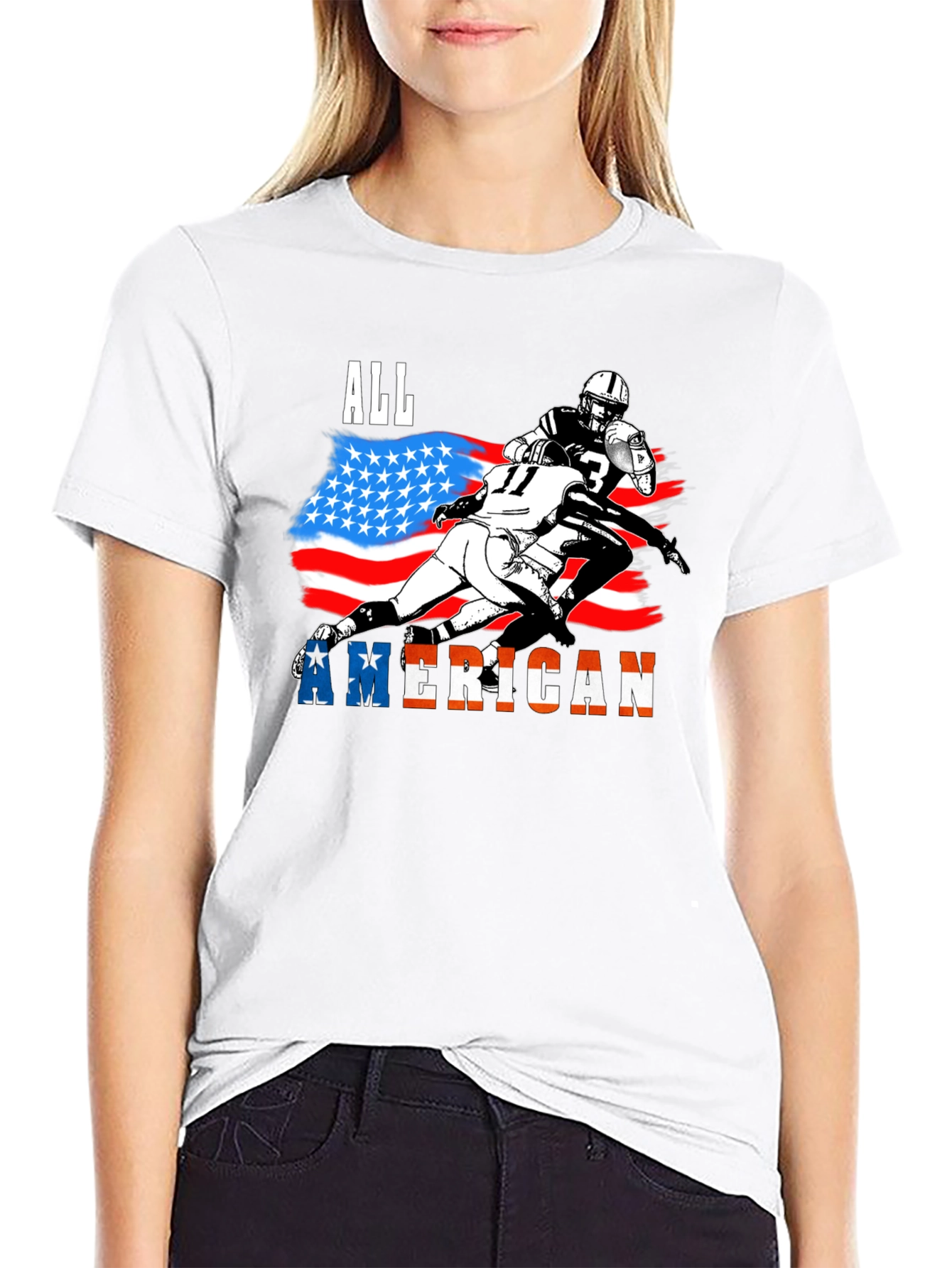 All American Football Graphic T-Shirt