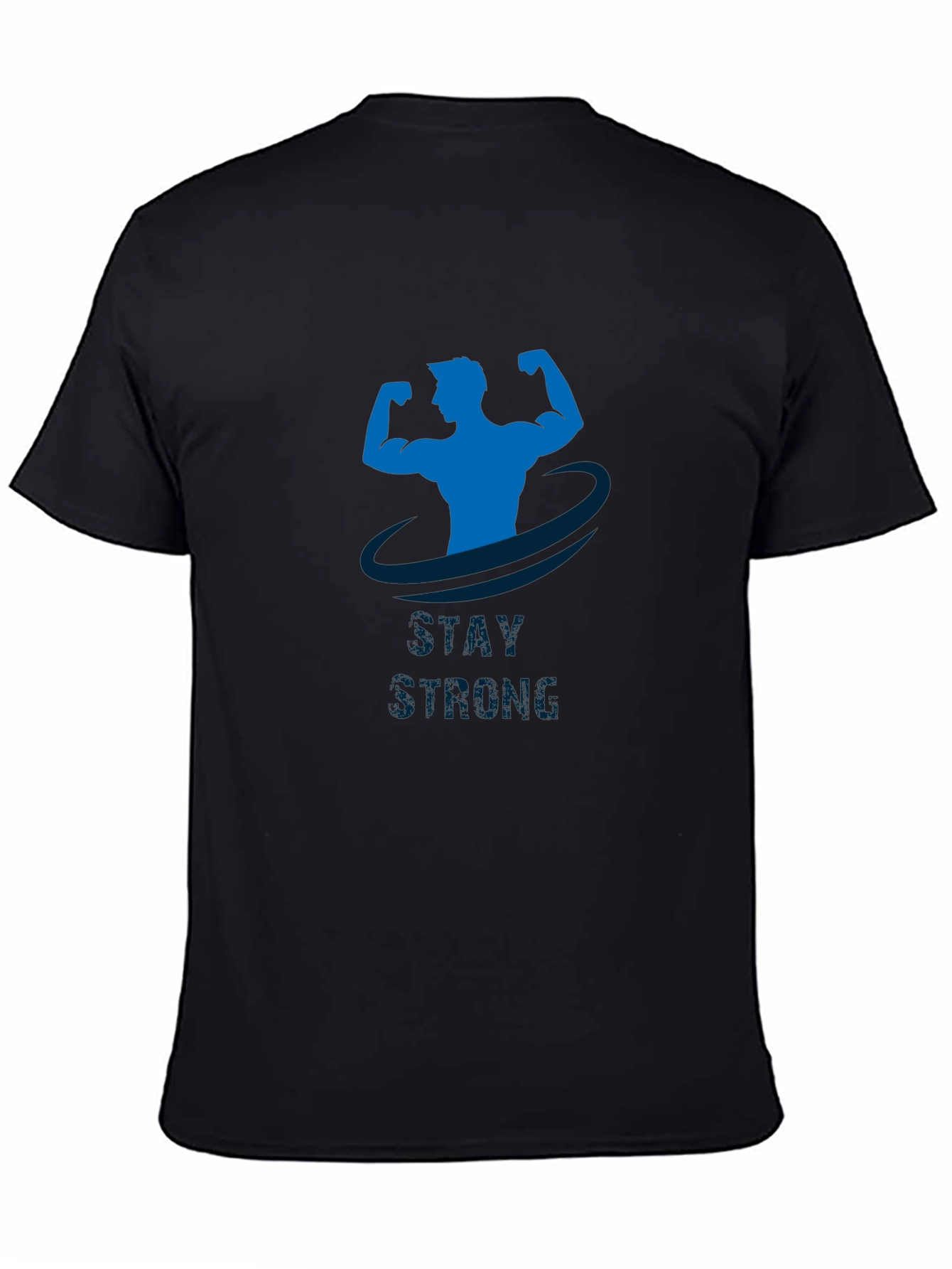 Stay Strong Graphic Tee - Black Cotton T-Shirt