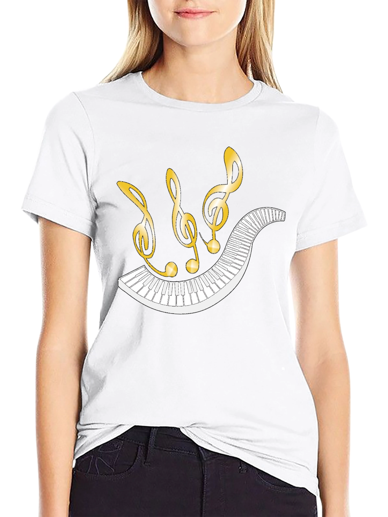 Musical Note Piano Keys Graphic Tee
