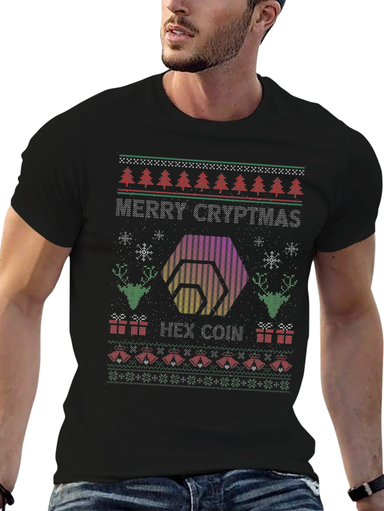 Merry Cryptmas HEX Coin Ugly Christmas T-Shirt