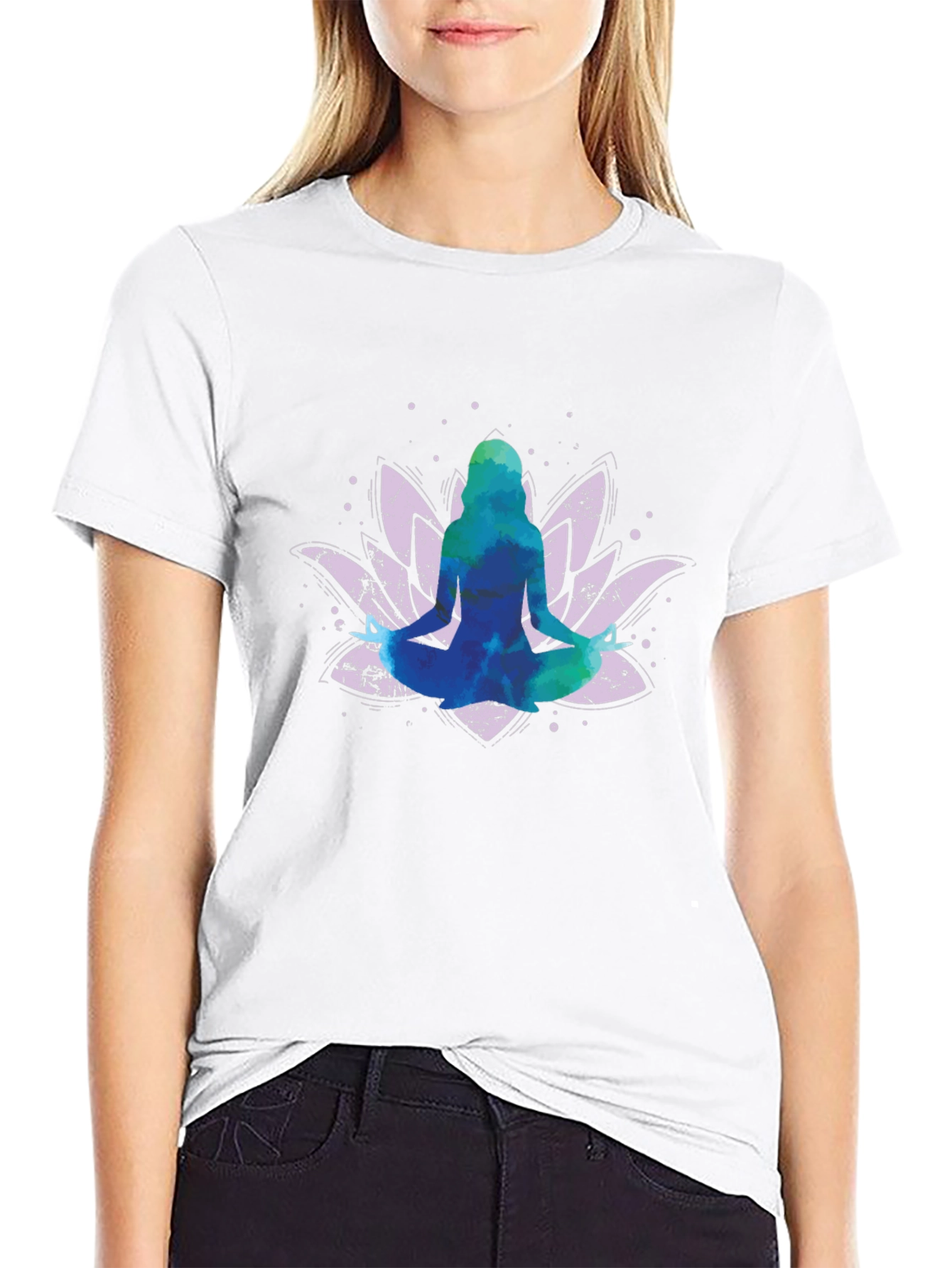Lotus Yoga Pose Graphic T-Shirt
