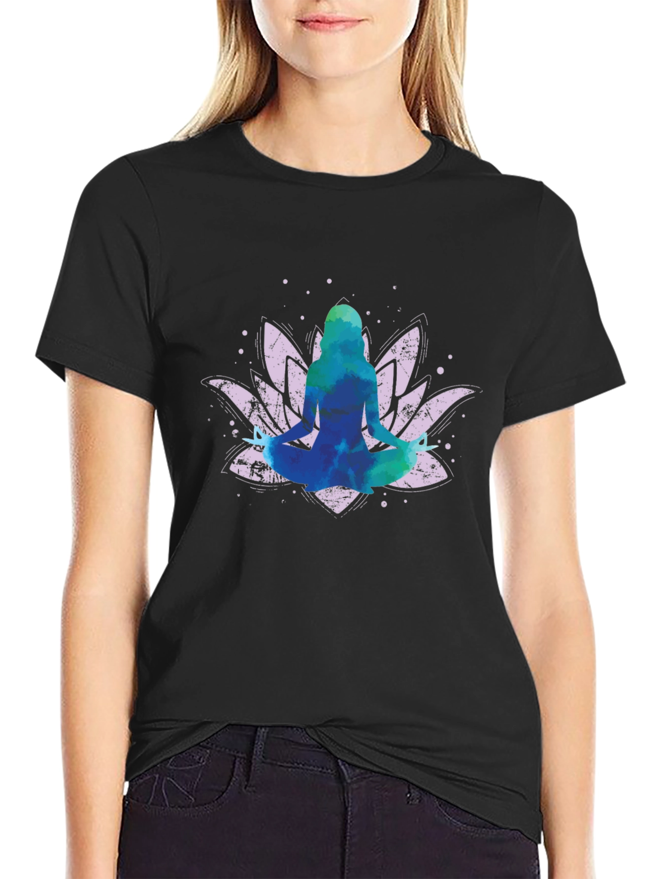 Lotus Yoga Pose Graphic T-Shirt