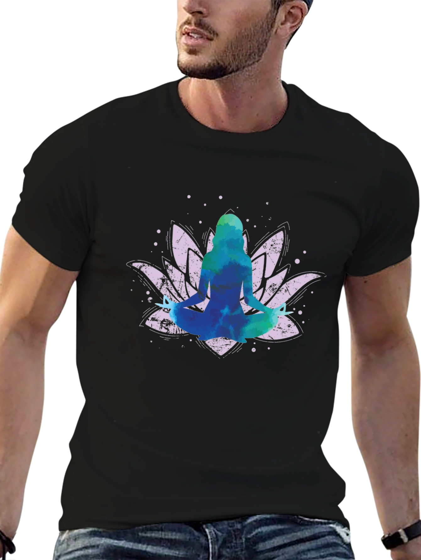 Lotus Yoga Pose Graphic T-Shirt