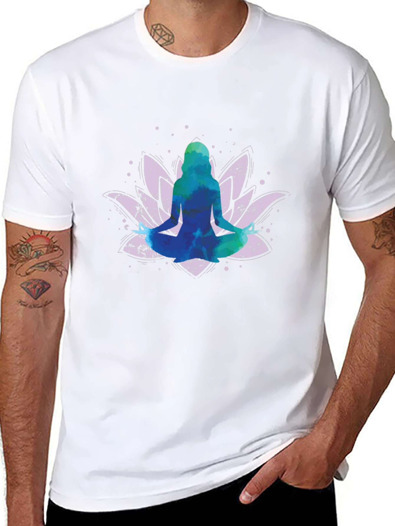 Lotus Yoga Pose Graphic T-Shirt