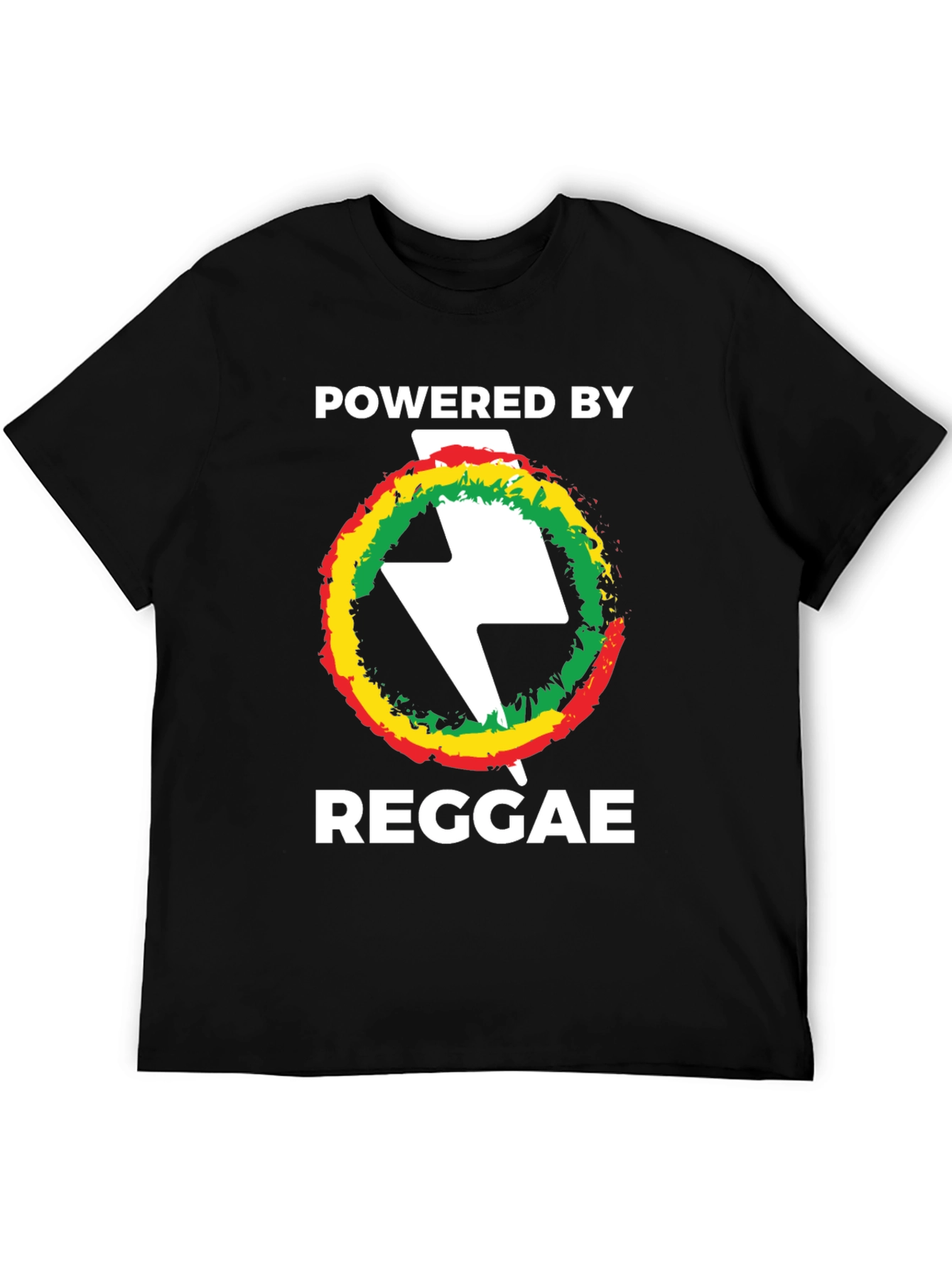 Powered By Reggae T-Shirt Black Cotton