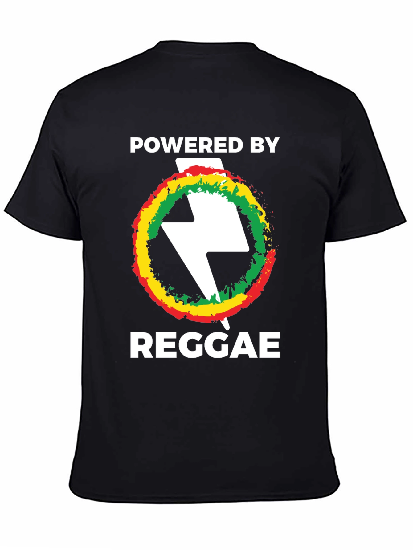 Powered By Reggae T-Shirt Black Cotton