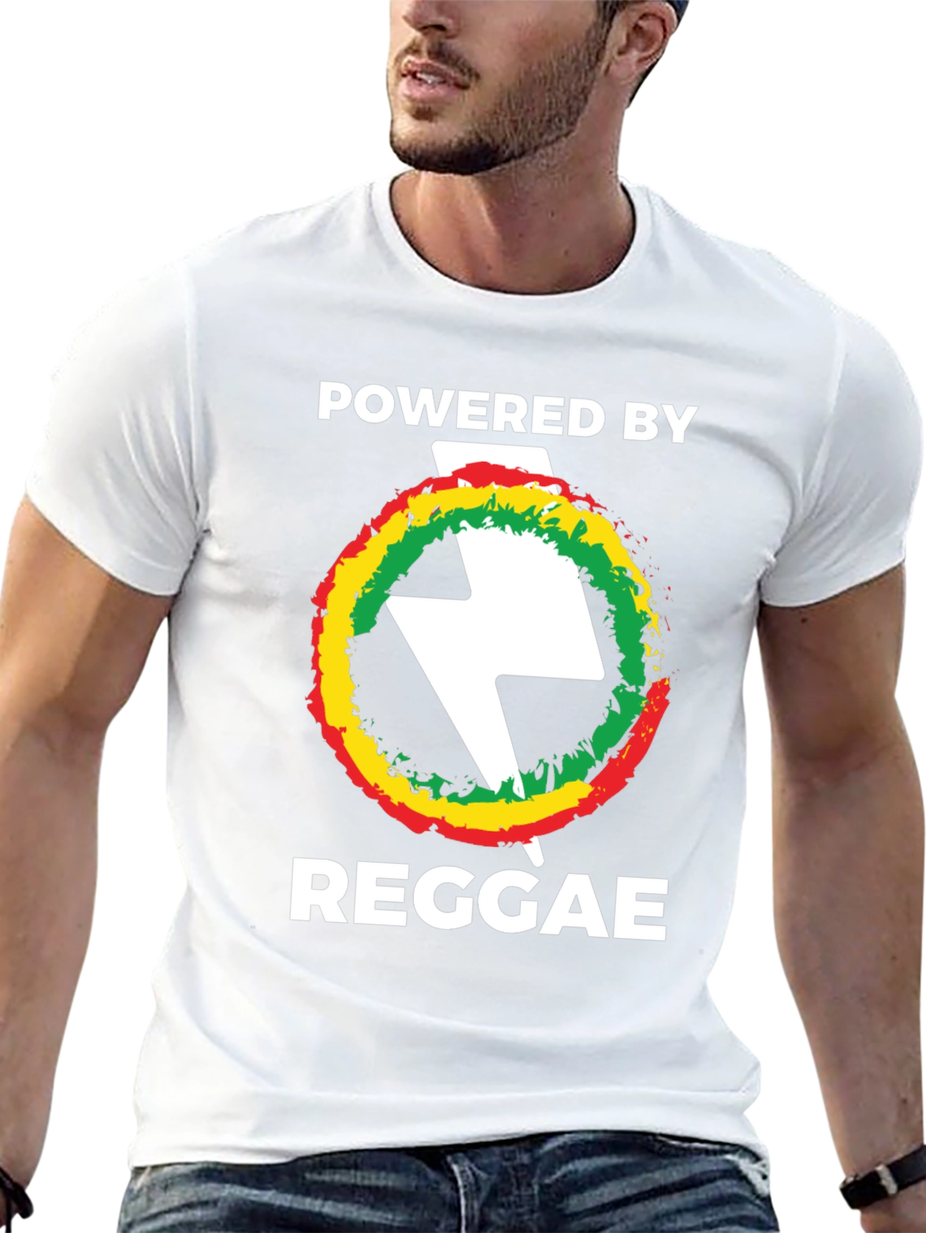 Powered By Reggae T-Shirt Black Cotton