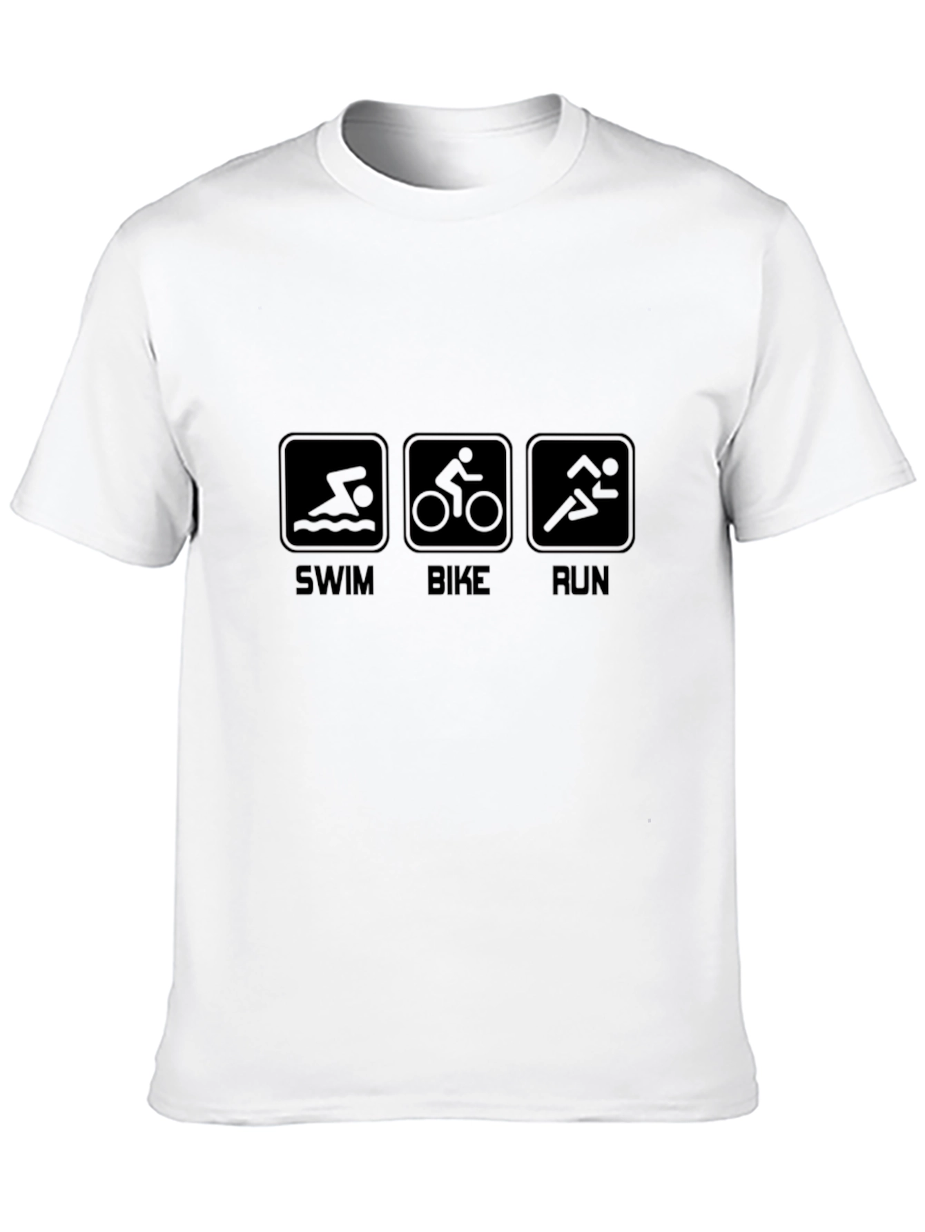 Triathlon Swim Bike Run Black T-Shirt