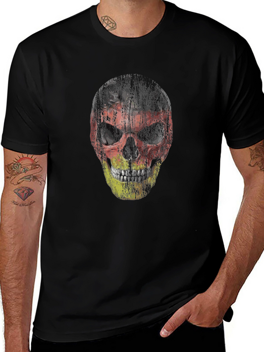 German Flag Skull Graphic T-Shirt