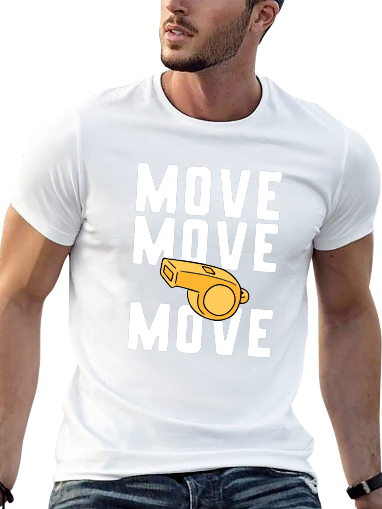 Move Whistle Graphic Tee - Funny Sports T-Shirt