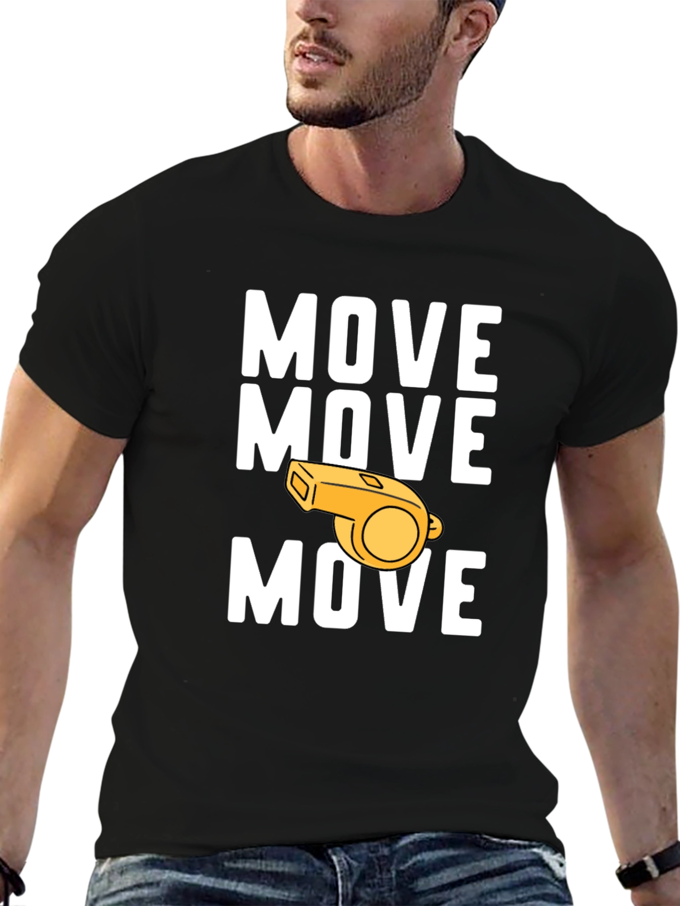 Move Whistle Graphic Tee - Funny Sports T-Shirt