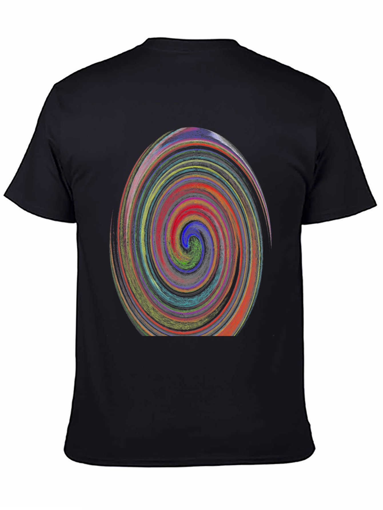 Vibrant Swirl Graphic Black T-Shirt