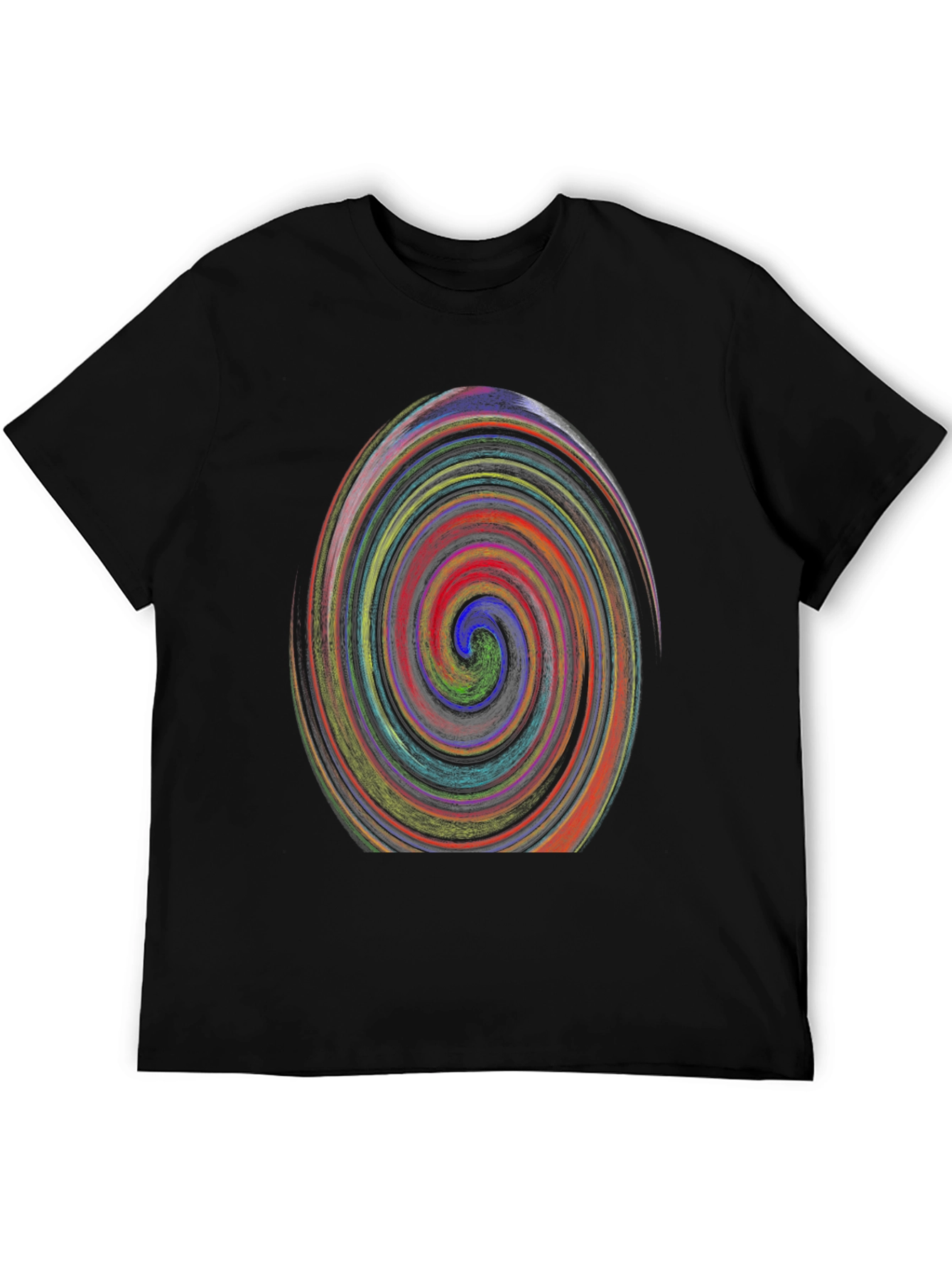 Vibrant Swirl Graphic Black T-Shirt