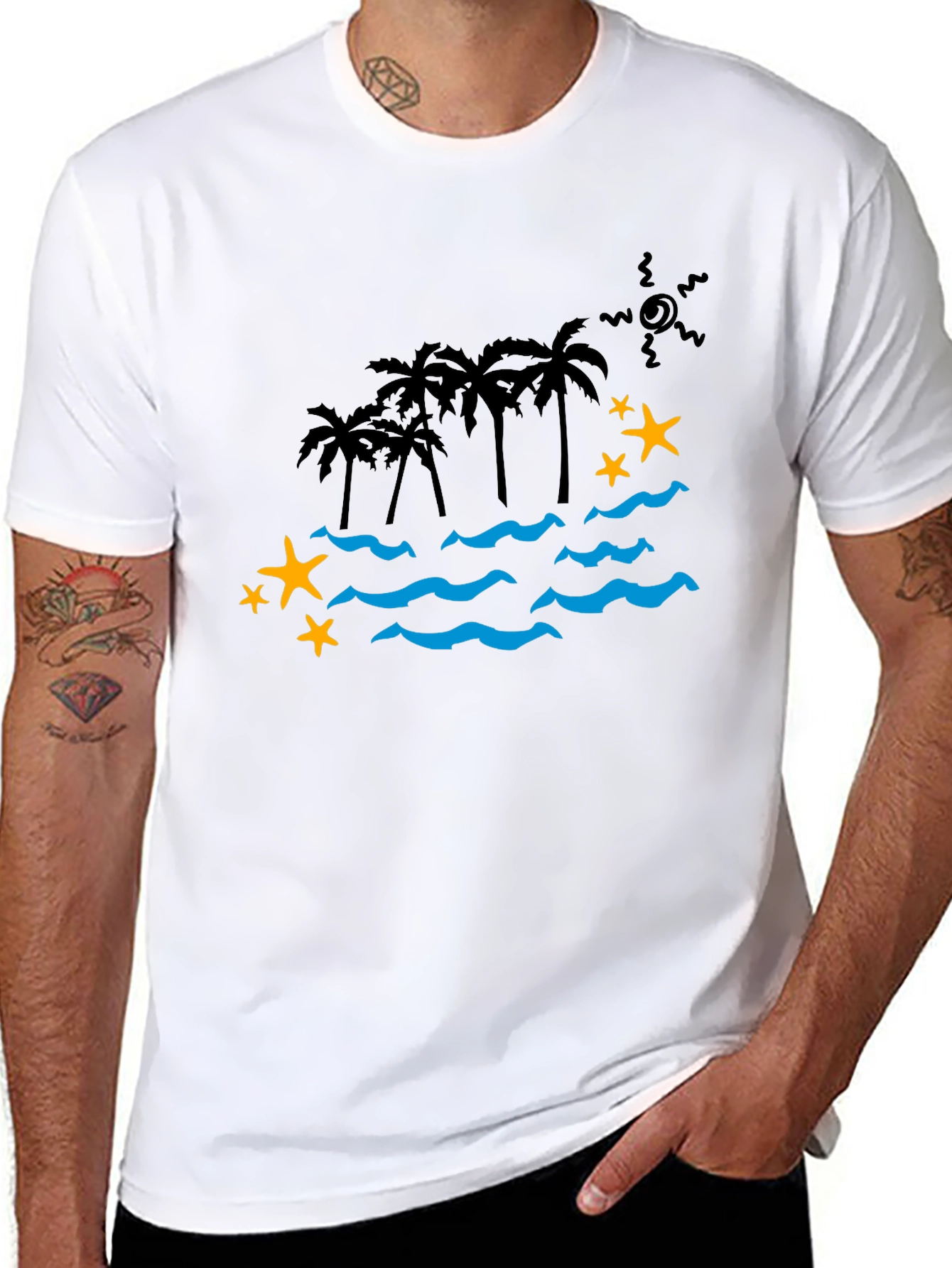 Tropical Paradise Graphic Tee - Black