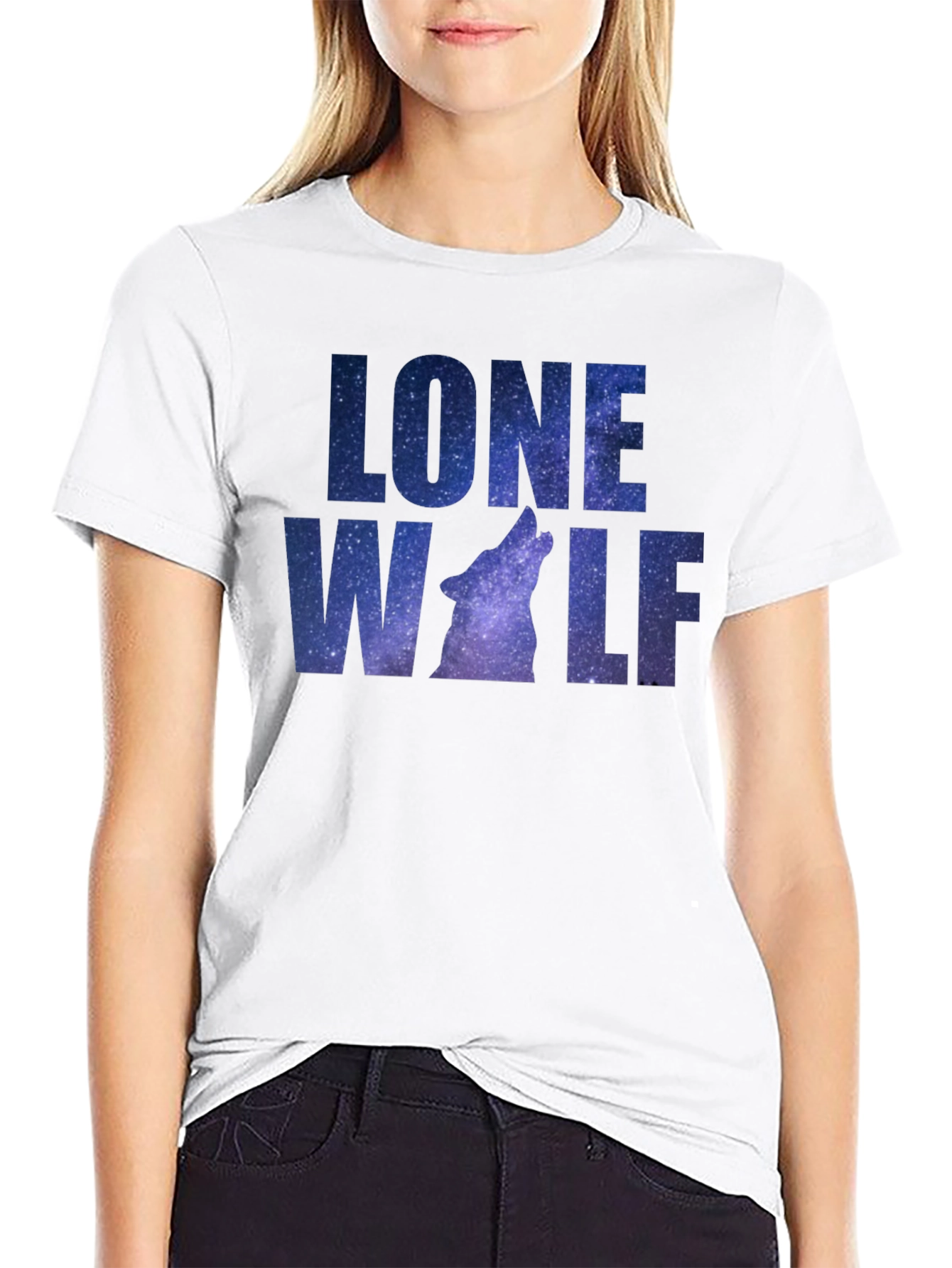 Lone Wolf Galaxy Graphic T-Shirt