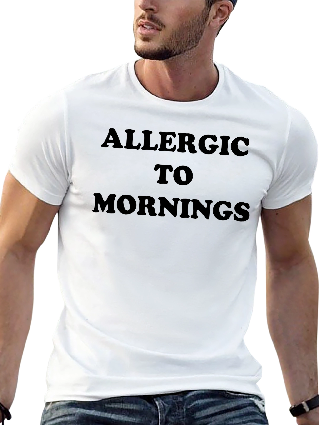 Allergic to Mornings Graphic Tee - Black