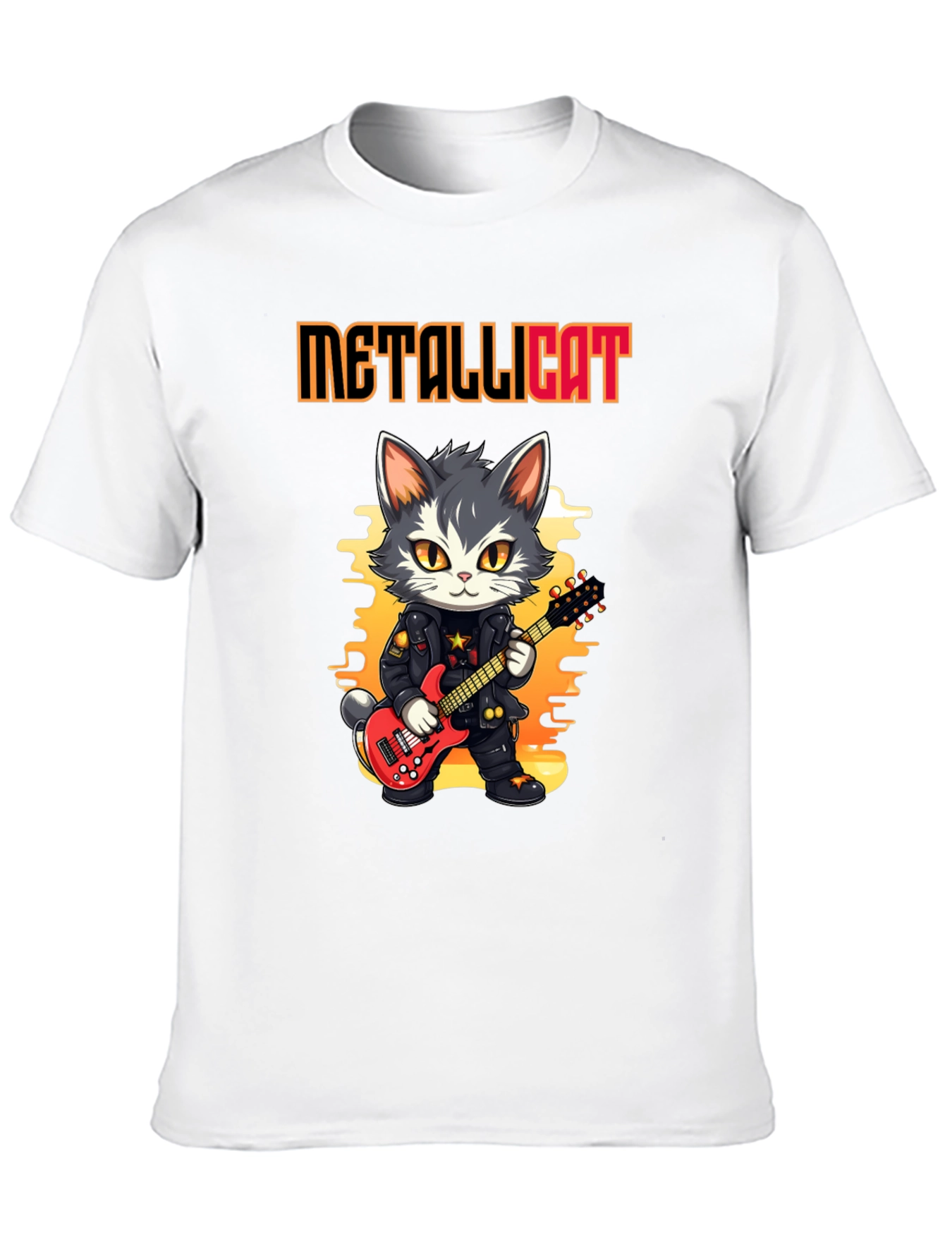 Metallicat T-Shirt: Rocker Cat Guitar Tee