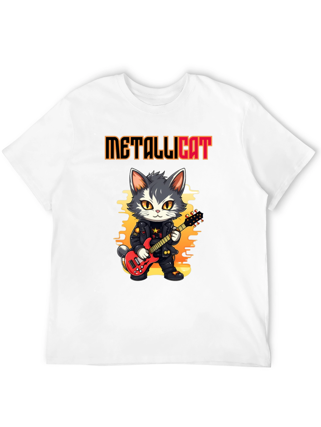 Metallicat T-Shirt: Rocker Cat Guitar Tee