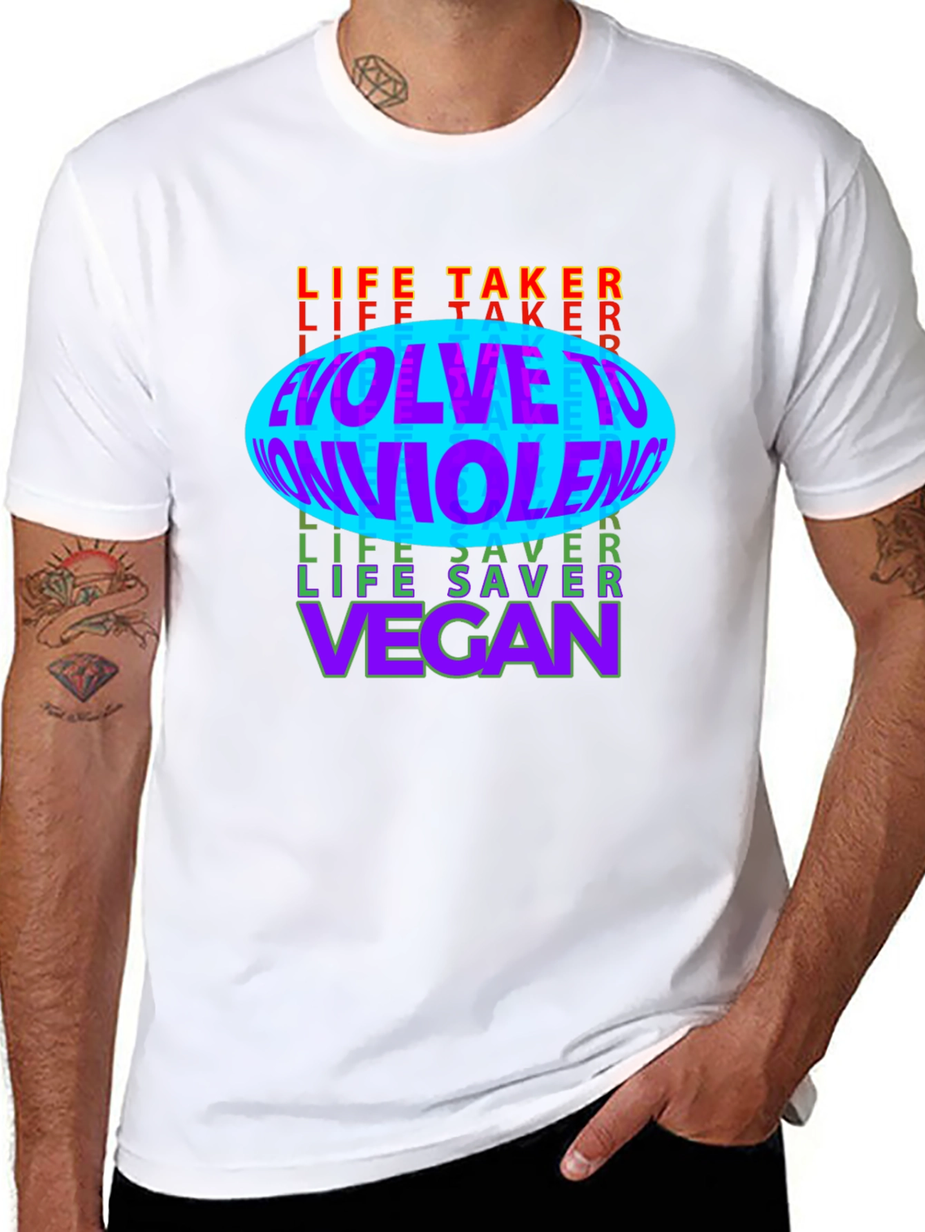 Evolve to Nonviolence Vegan Graphic Tee