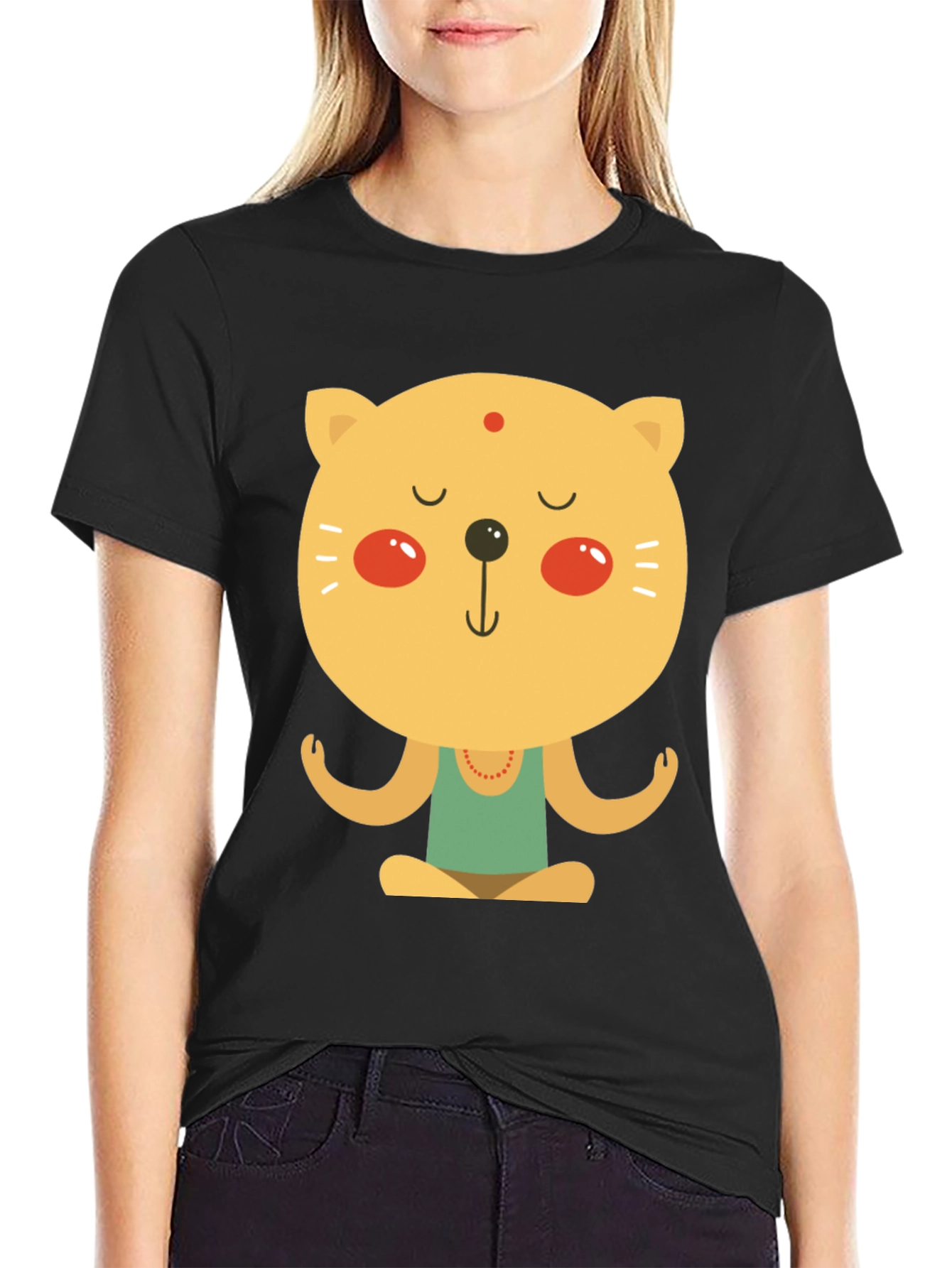 Meditating Cat T-Shirt - Zen Yoga Kitten Tee