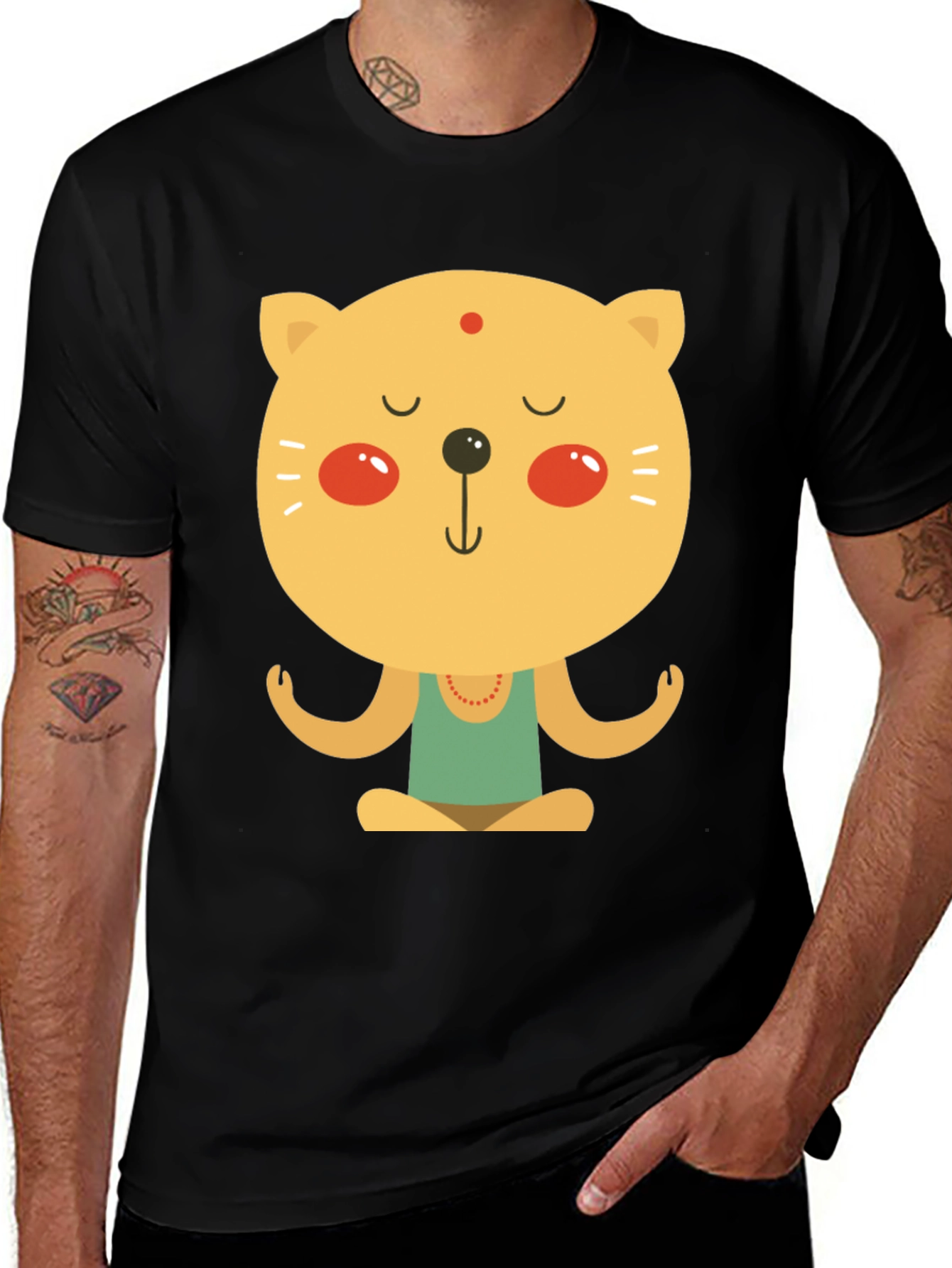 Meditating Cat T-Shirt - Zen Yoga Kitten Tee