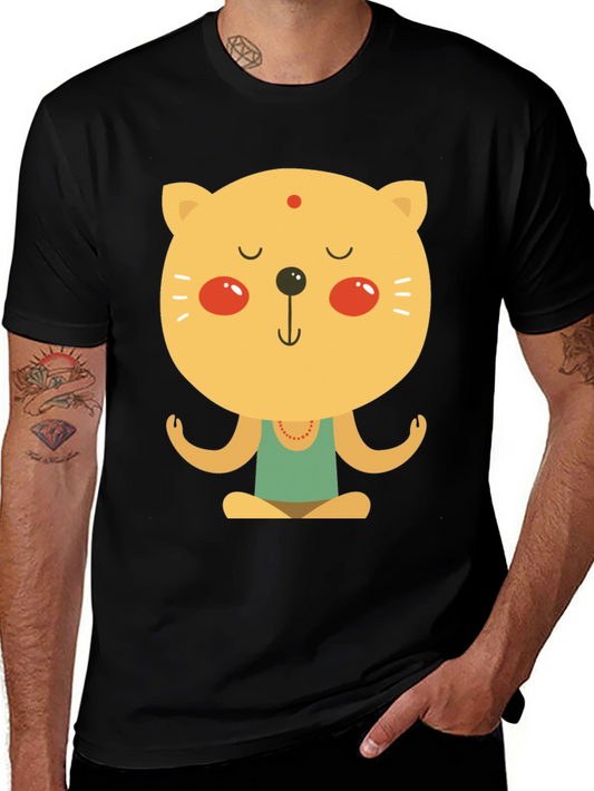 Meditating Cat T-Shirt - Zen Yoga Kitten Tee
