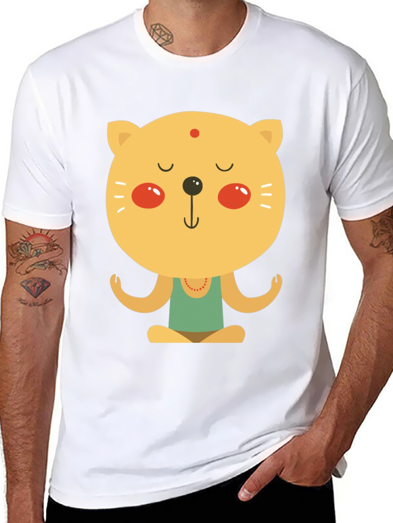 Meditating Cat T-Shirt - Zen Yoga Kitten Tee