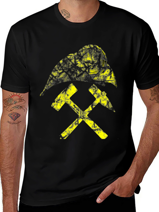 Black T-Shirt with Yellow Miners Emblem