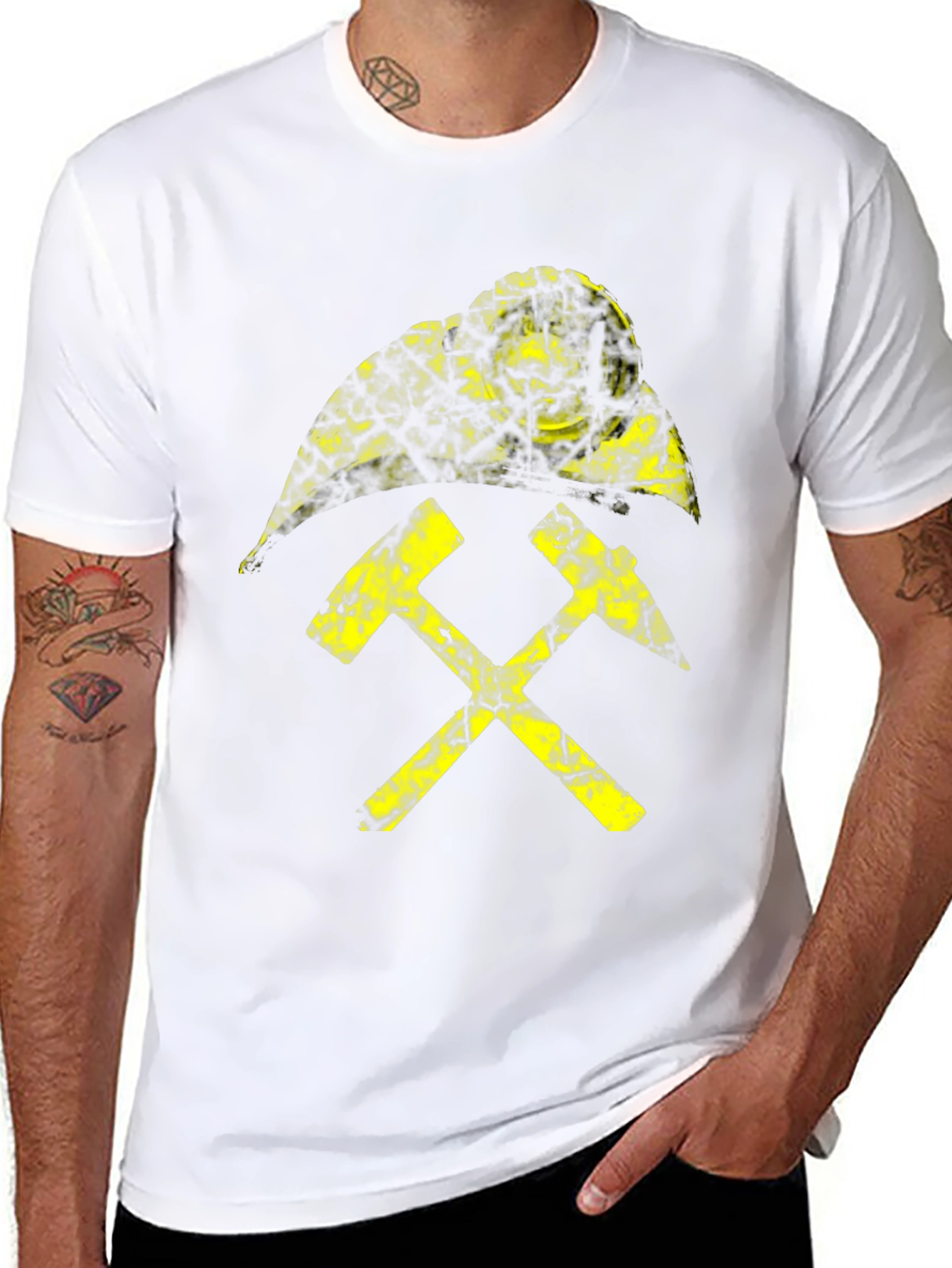 Black T-Shirt with Yellow Miners Emblem