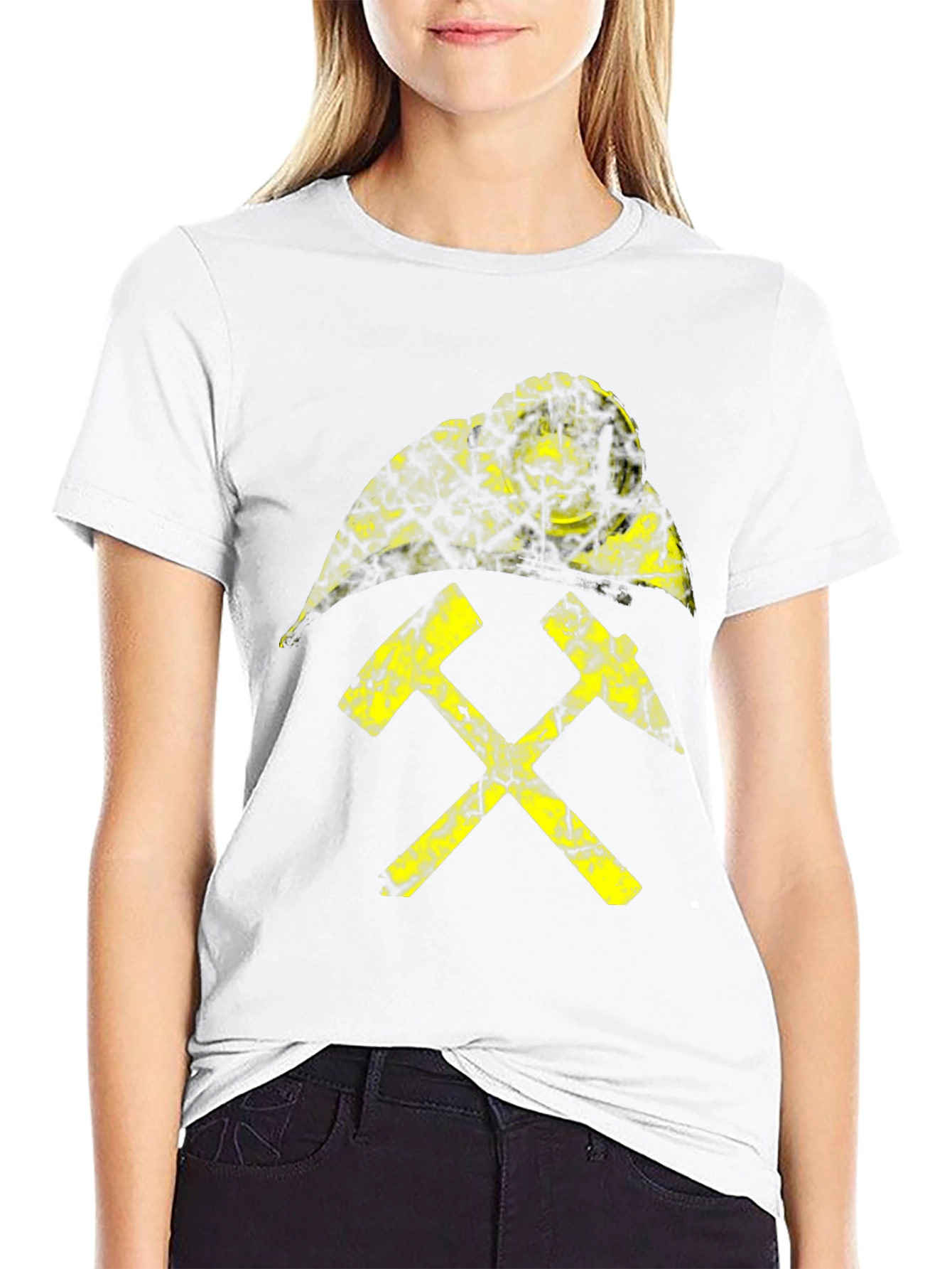 Black T-Shirt with Yellow Miners Emblem