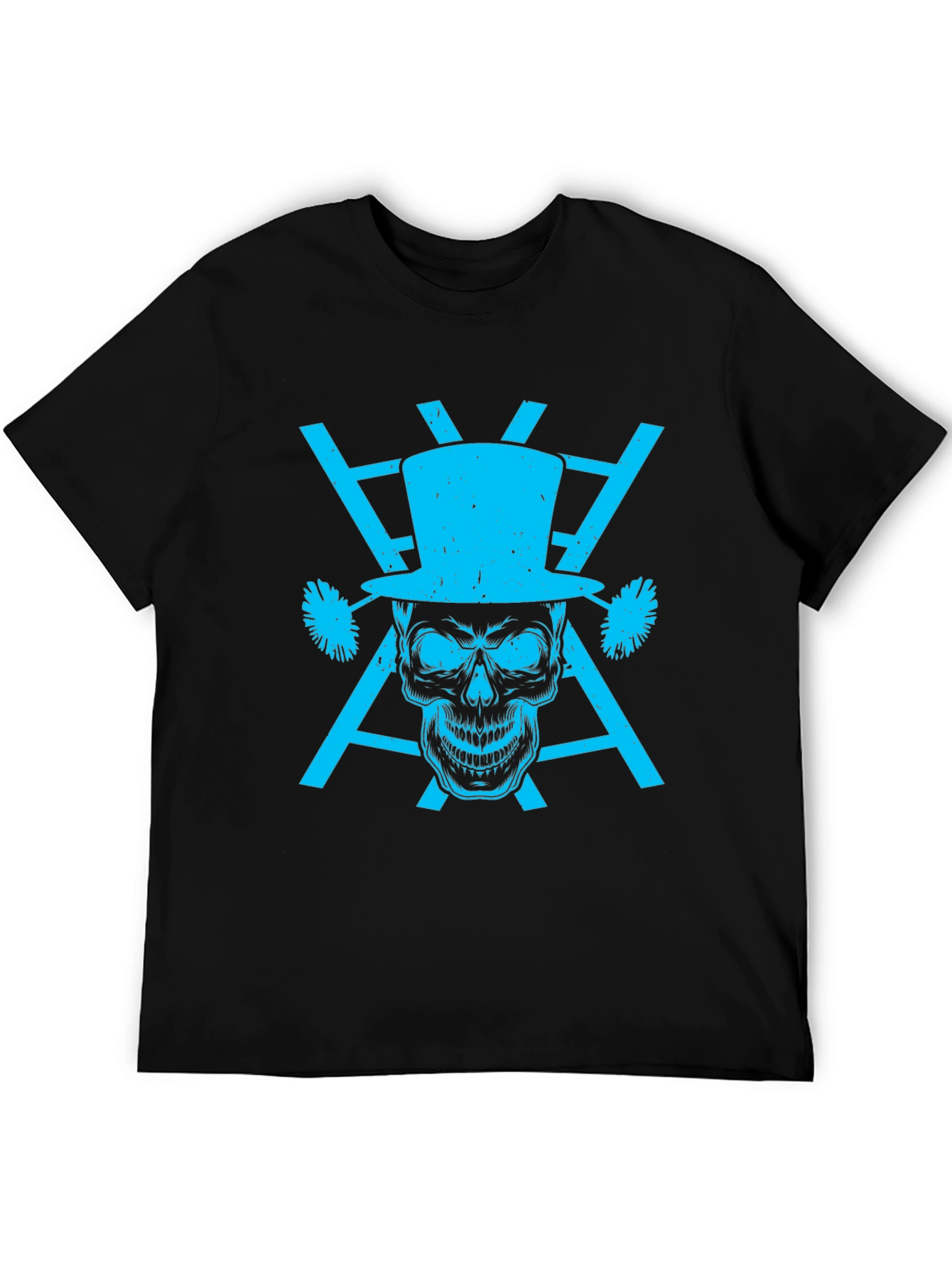 Skull Top Hat Graphic Tee - Mens Black T-Shirt