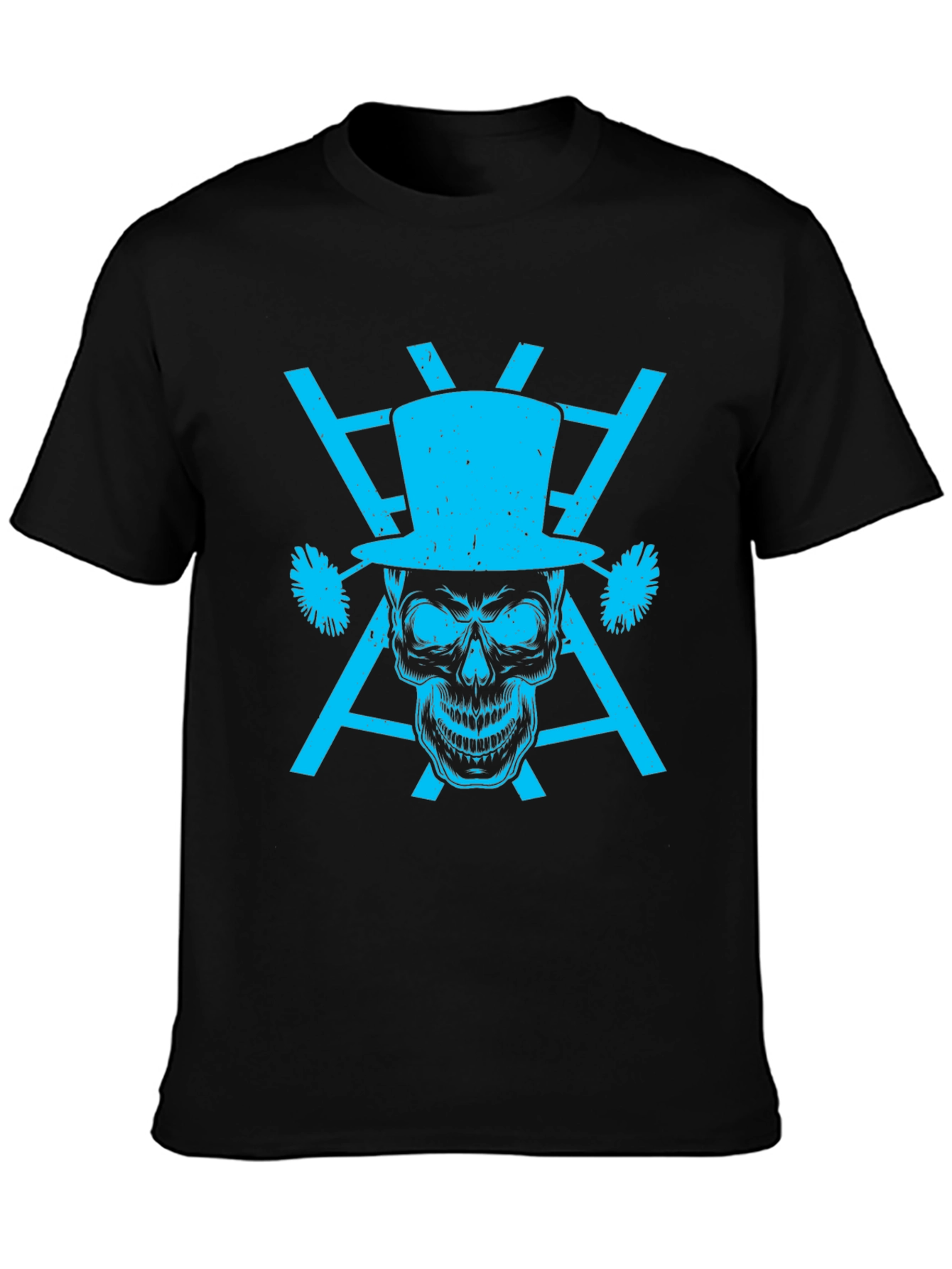 Skull Top Hat Graphic Tee - Mens Black T-Shirt