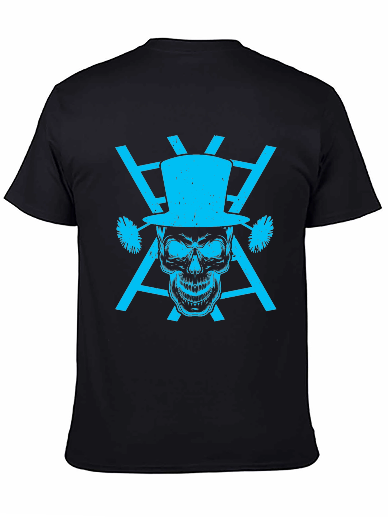 Skull Top Hat Graphic Tee - Mens Black T-Shirt