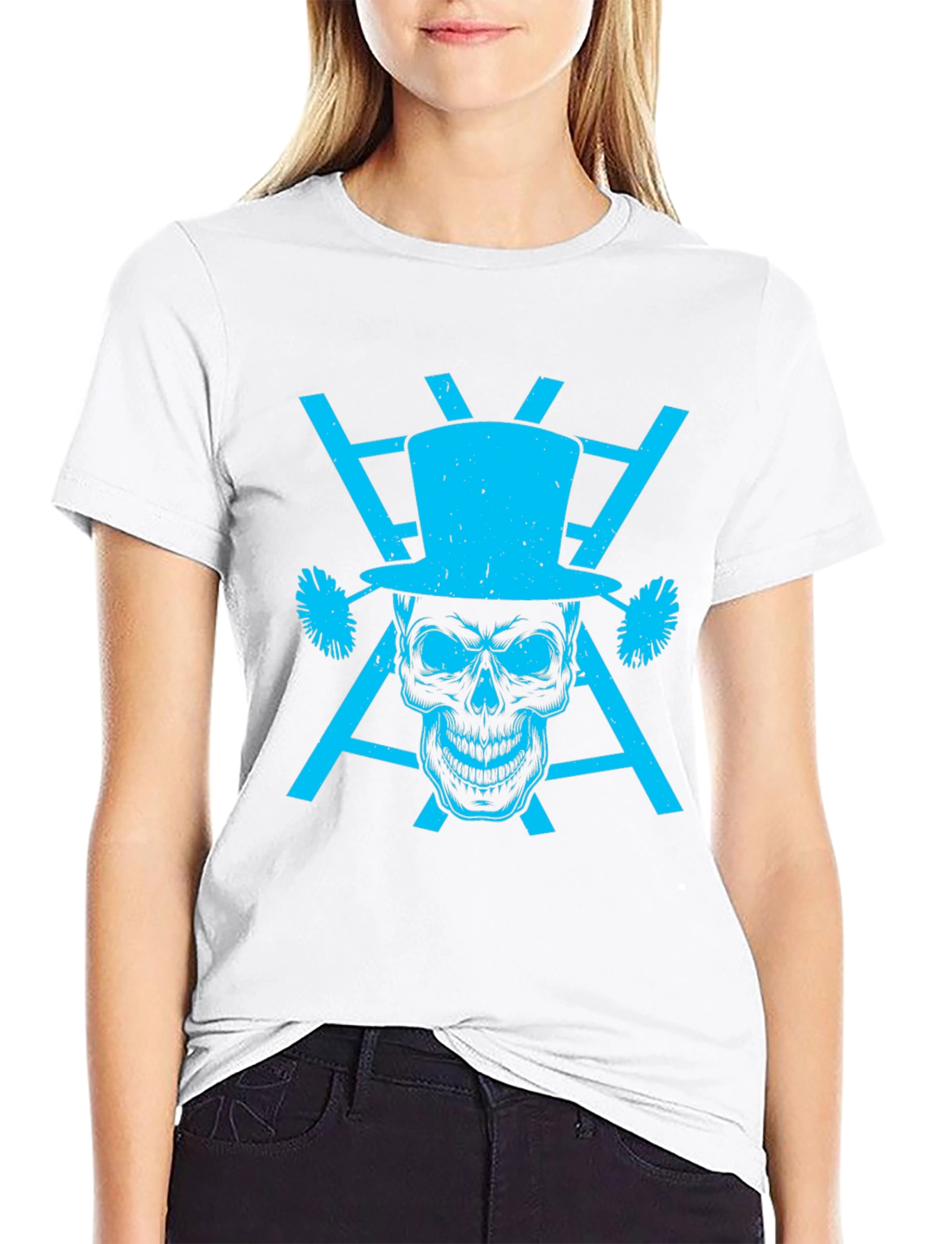 Skull Top Hat Graphic Tee - Mens Black T-Shirt