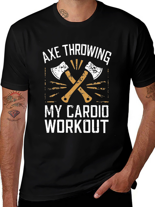 Axe Throwing My Cardio Workout Graphic T-Shirt
