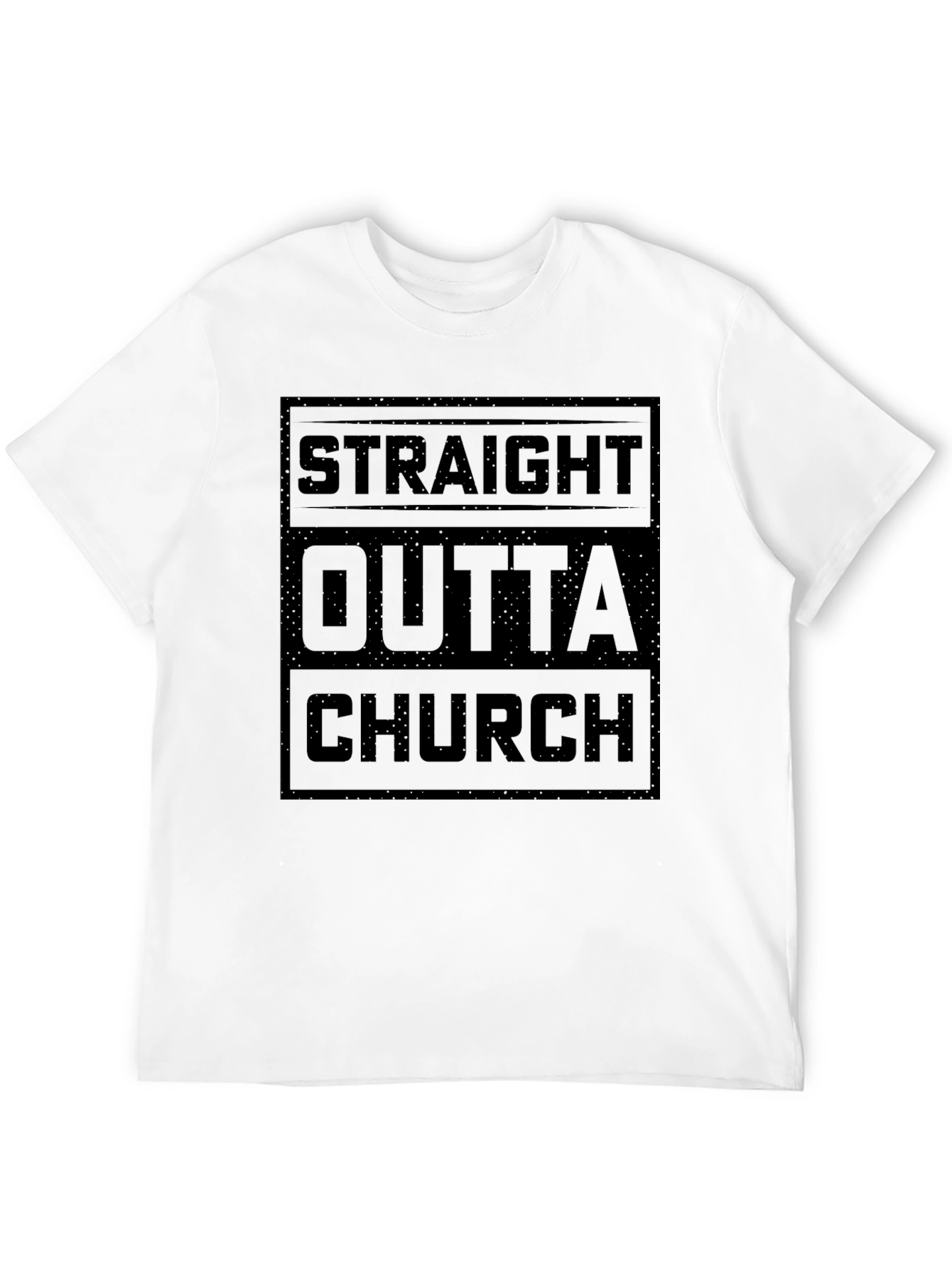 Straight Outta Church Black Graphic T-Shirt