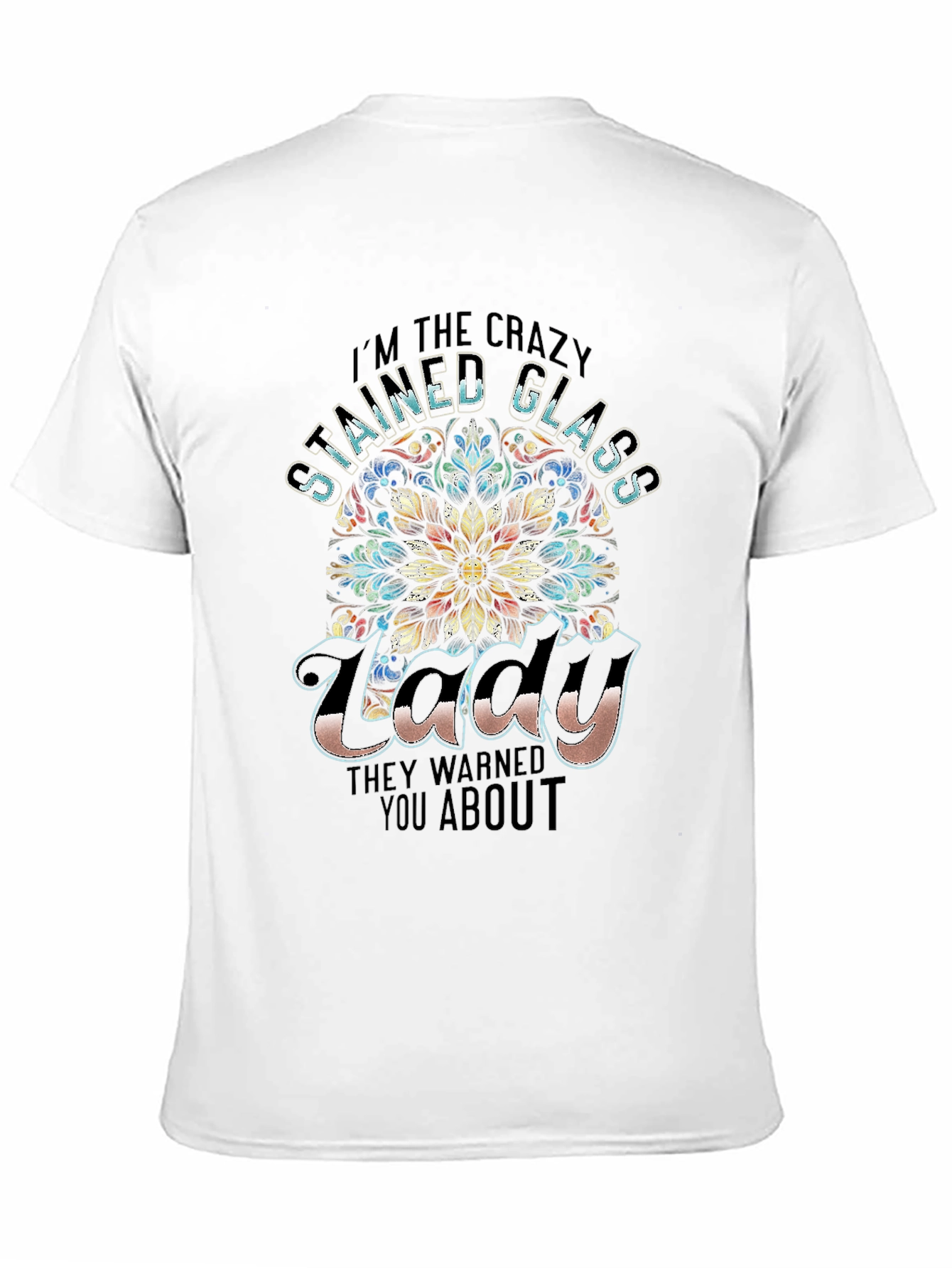 Crazy Stained Glass Lady T-Shirt
