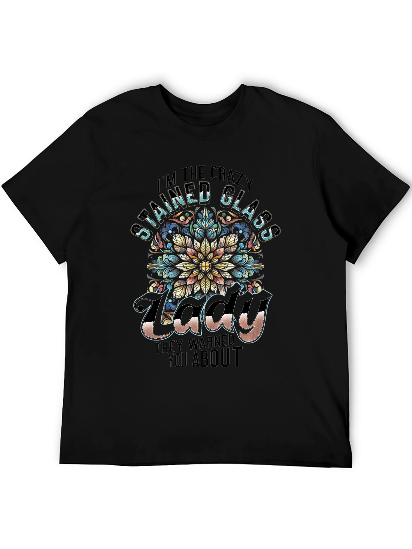 Crazy Stained Glass Lady T-Shirt