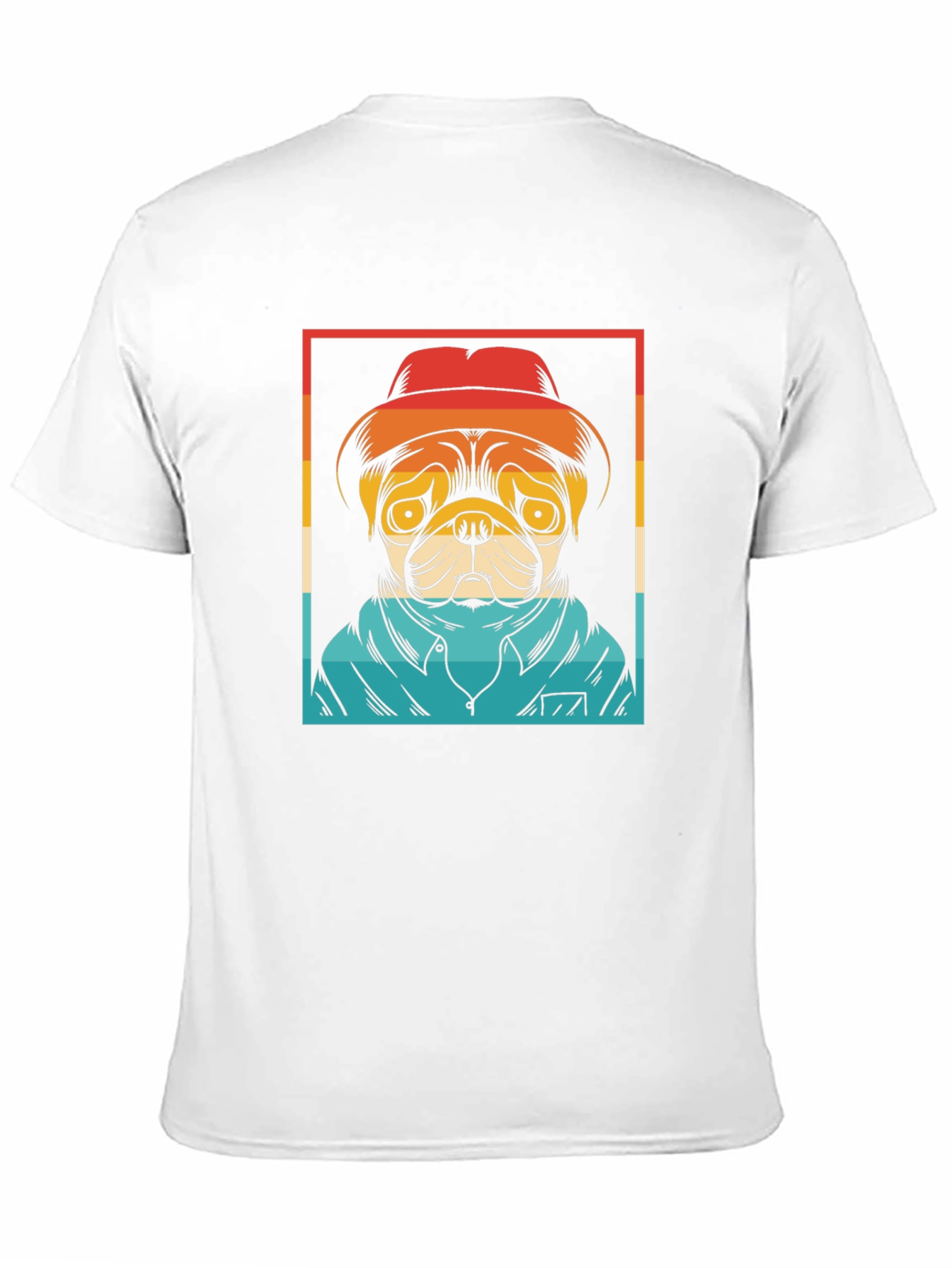 Pug Retro Style Graphic Tee - Black