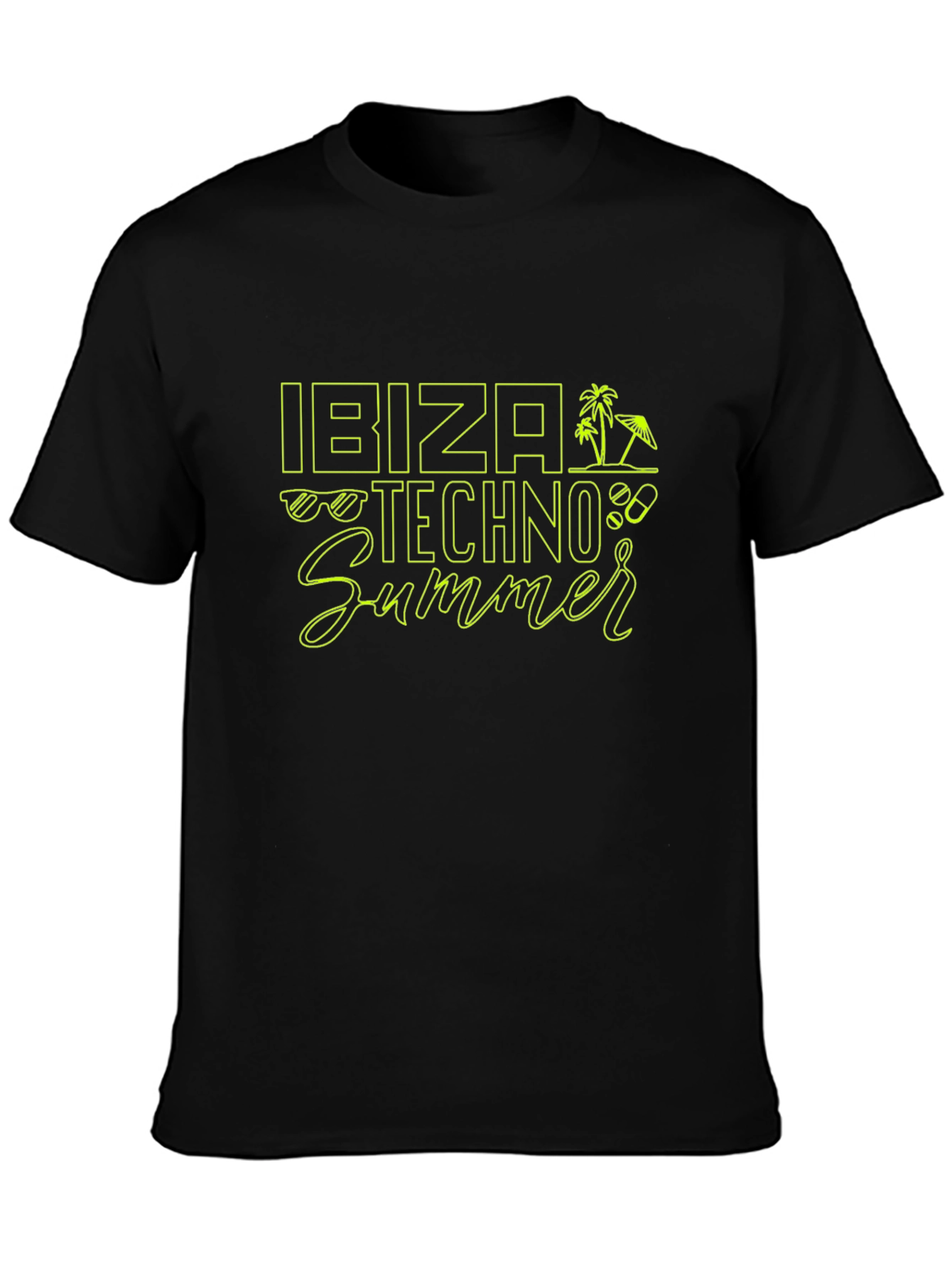 Ibiza Techno Summer Black T-Shirt