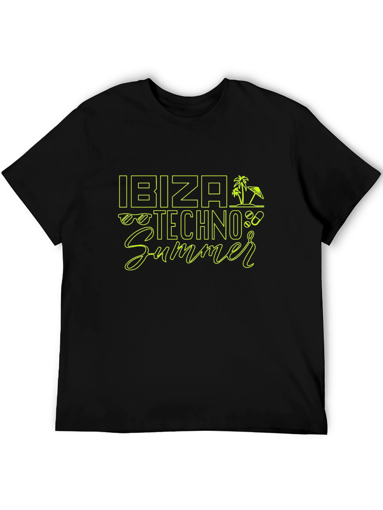 Ibiza Techno Summer Black T-Shirt