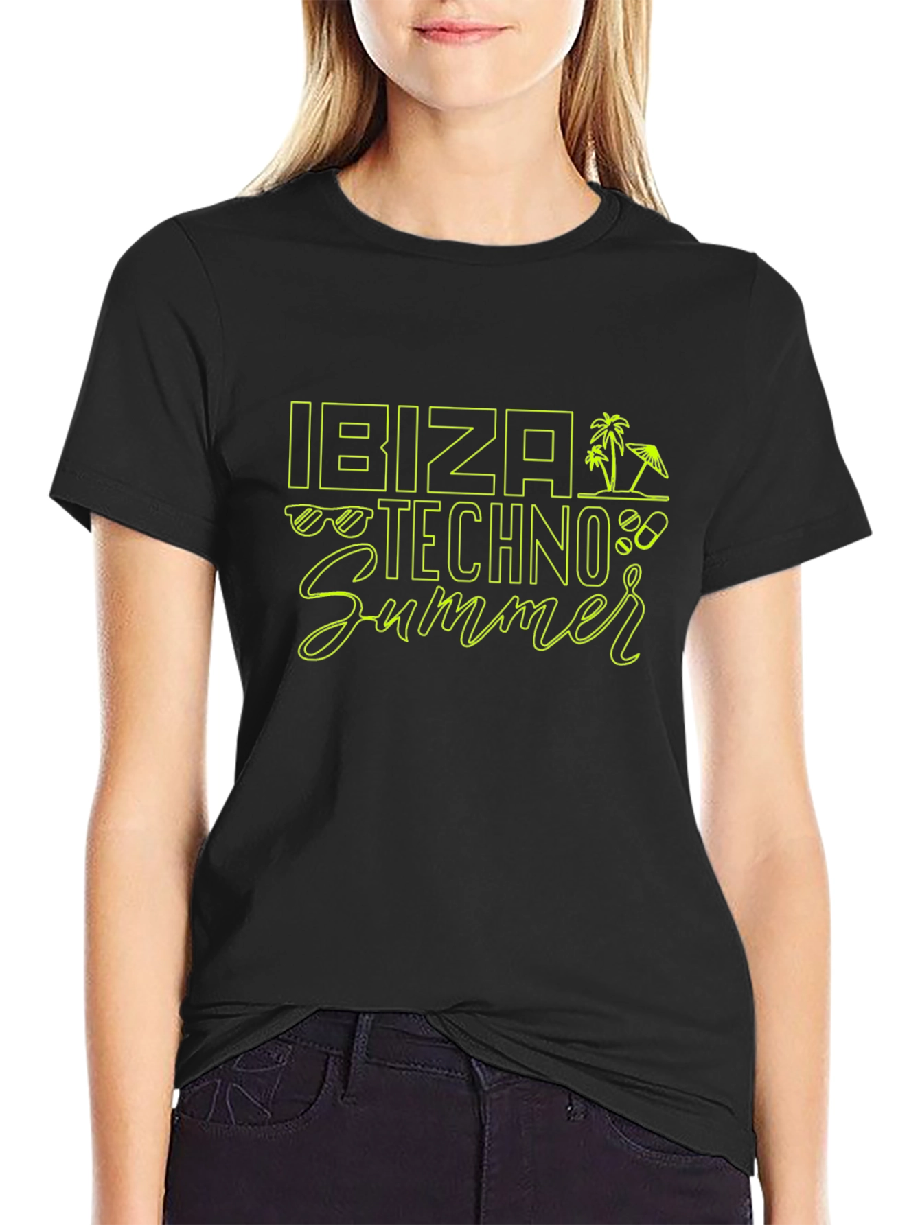 Ibiza Techno Summer Black T-Shirt