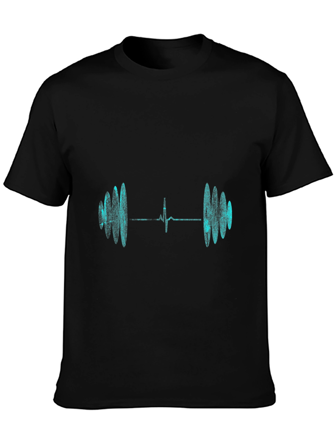 Heartbeat Barbell Graphic Tee - Black