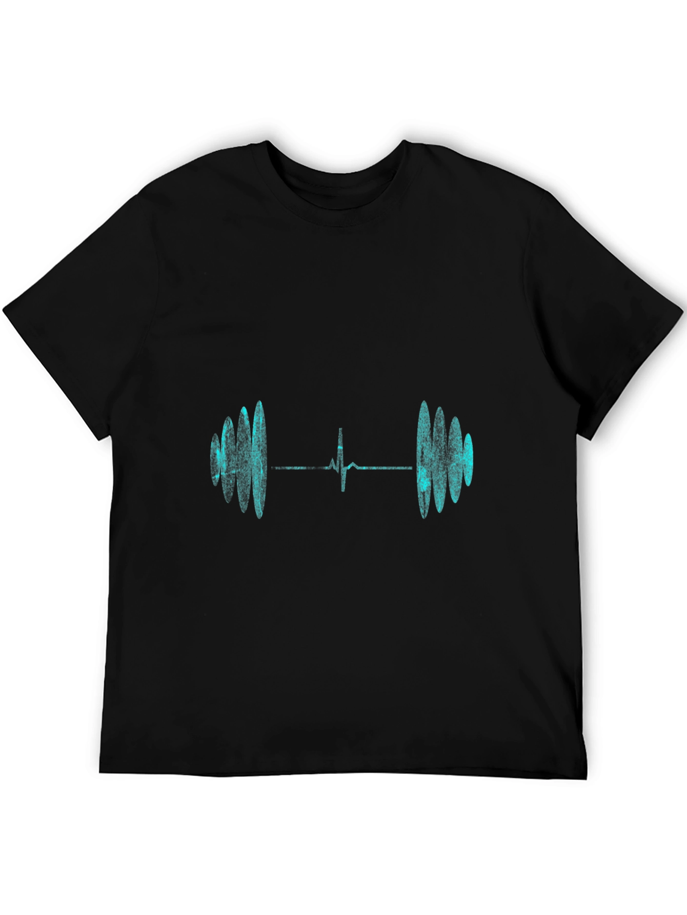 Heartbeat Barbell Graphic Tee - Black
