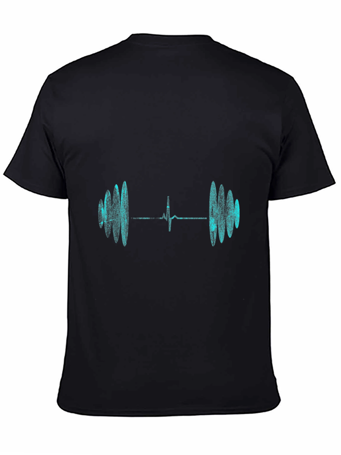 Heartbeat Barbell Graphic Tee - Black