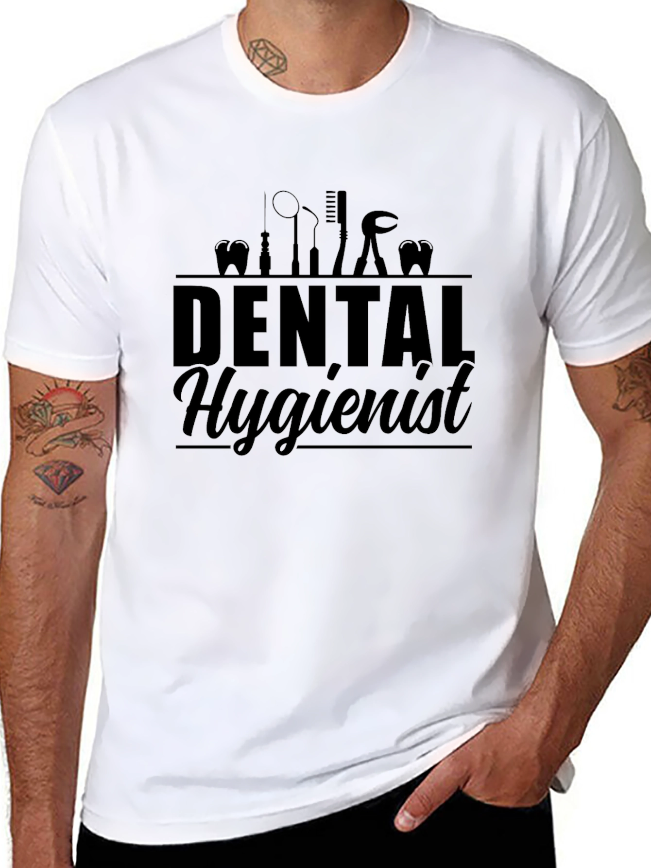 Dental Hygienist Graphic T-Shirt - Black Cotton Tee