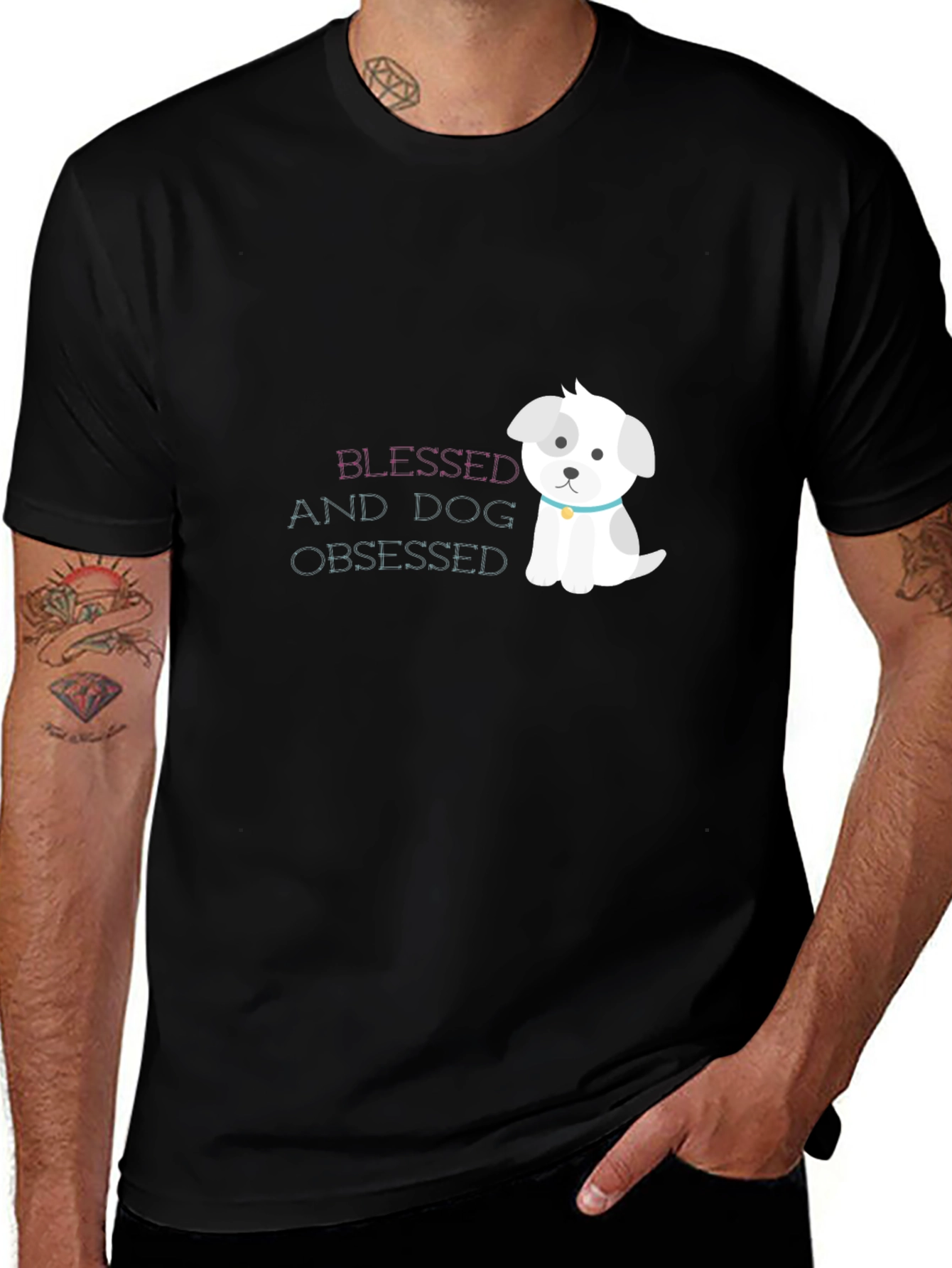Blessed & Dog Obsessed Black Graphic T-Shirt
