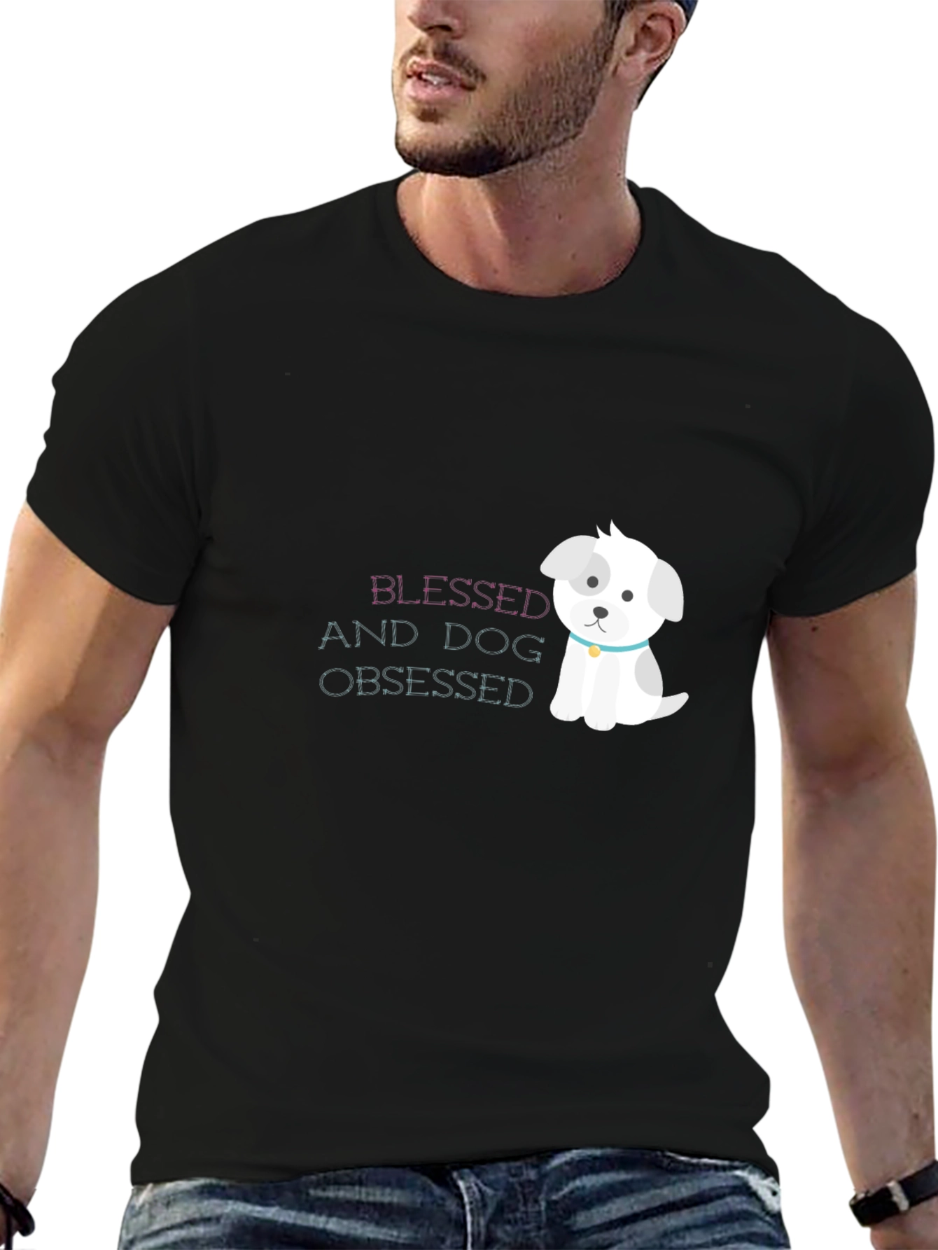 Blessed & Dog Obsessed Black Graphic T-Shirt