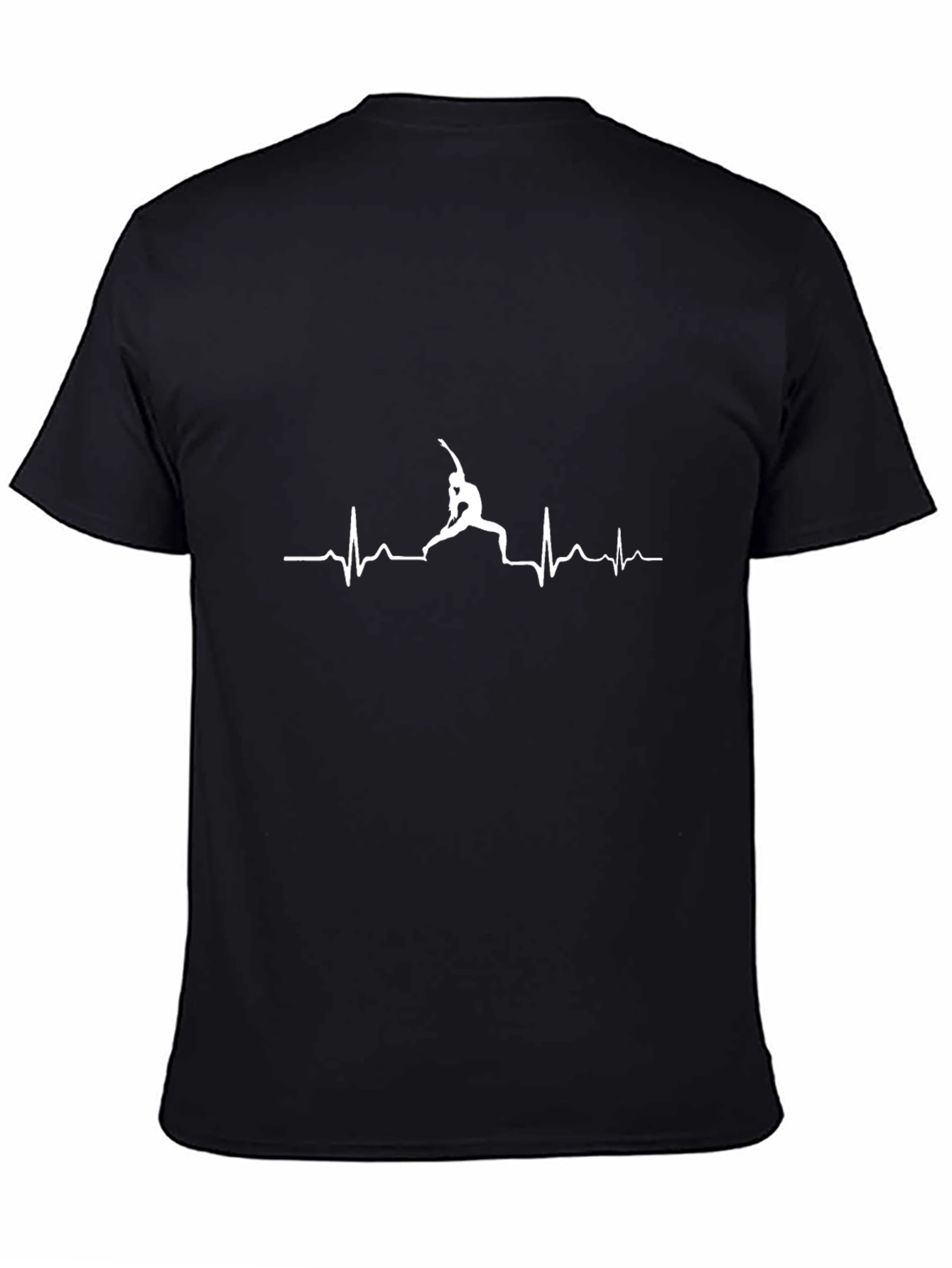 Yoga Heartbeat T-Shirt - Black Cotton