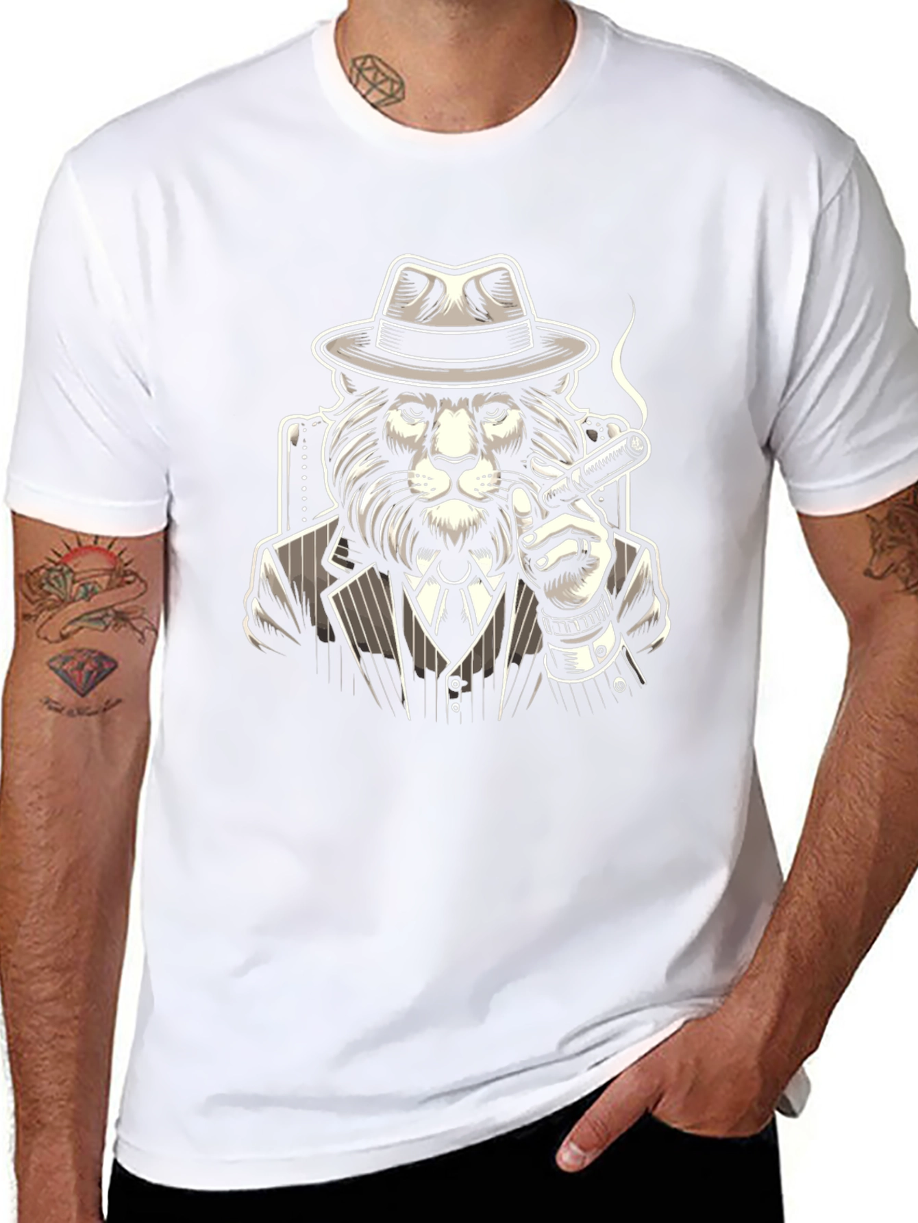 Lion Mafia Boss Graphic Tee - Classic Black T-Shirt
